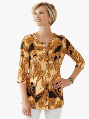 Bluse - gelb-bedruckt