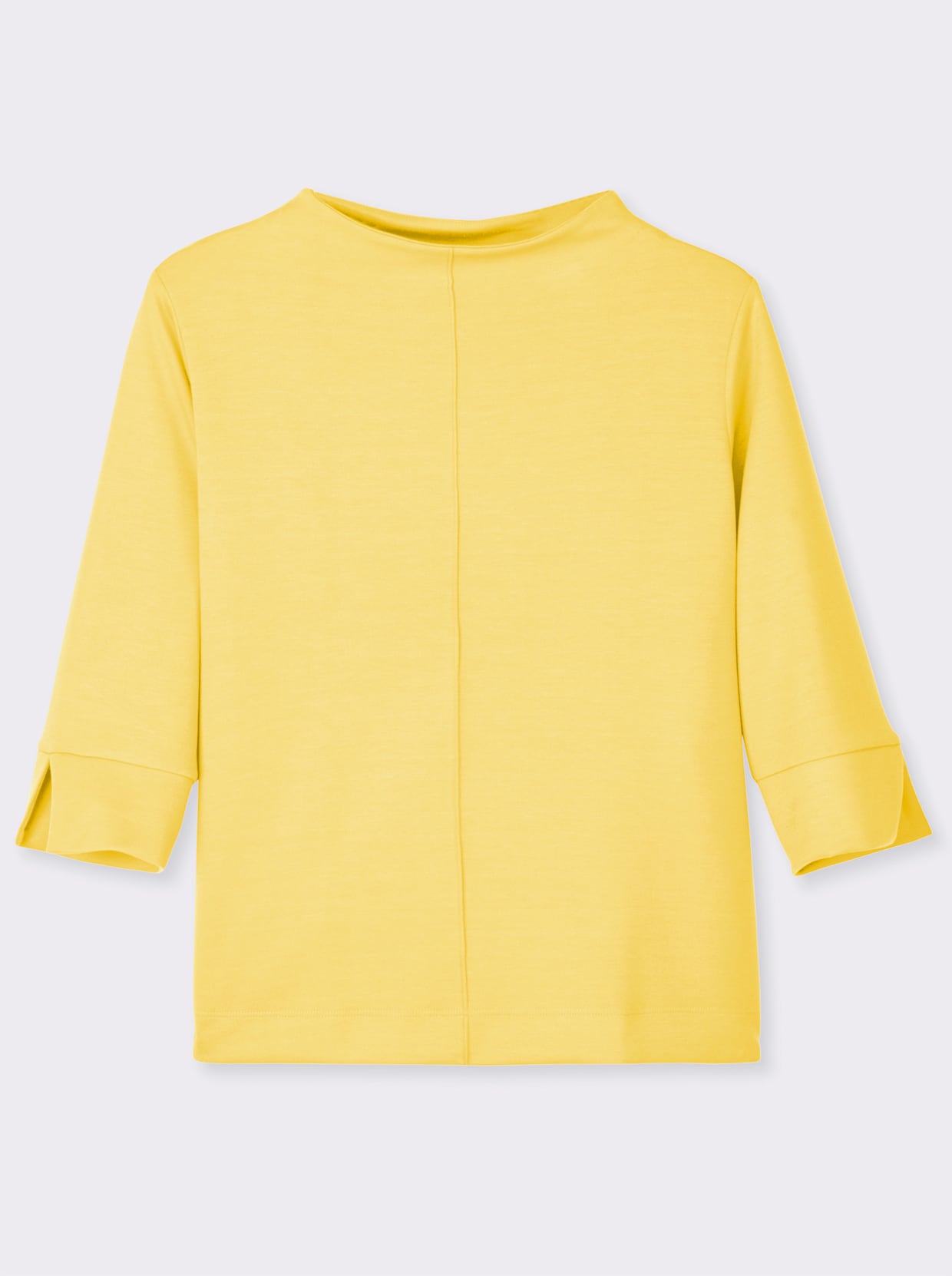 Stehkragenshirt mit 3/4-Ärmeln - zitrone