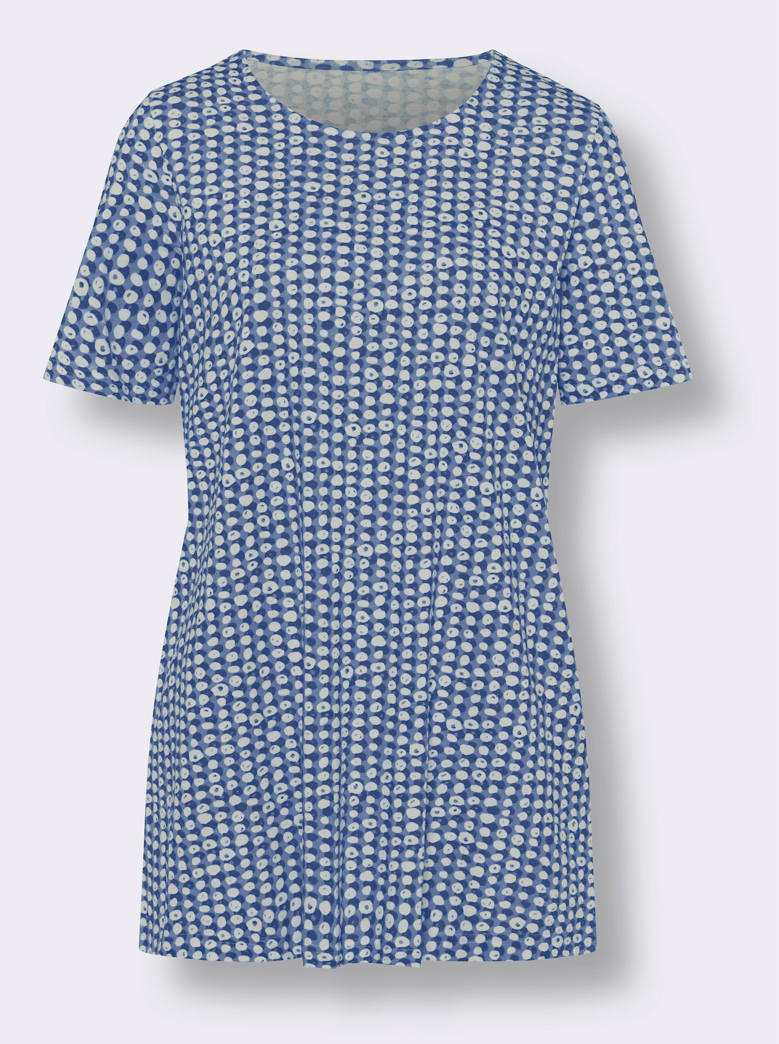 Longshirt mit Minimal-Muster - royalblau-himmelblau-bedruckt