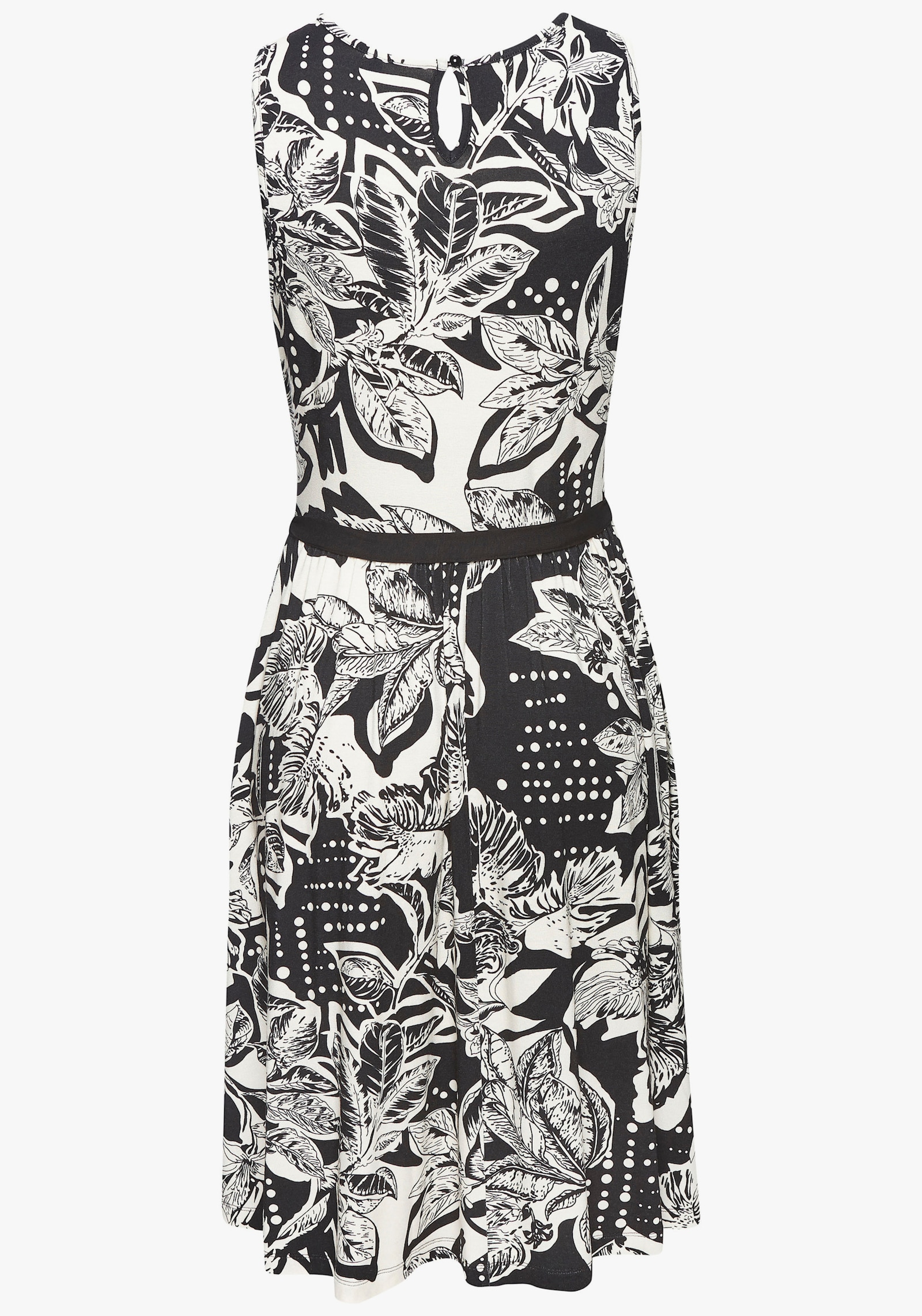 Vivance Jerseykleid - schwarz-creme bedruckt