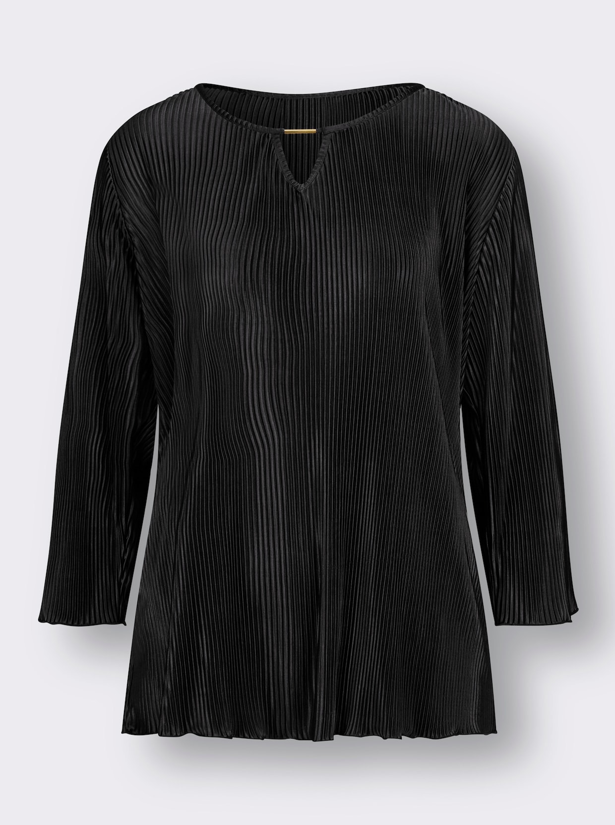 Plisované tričko - čierna