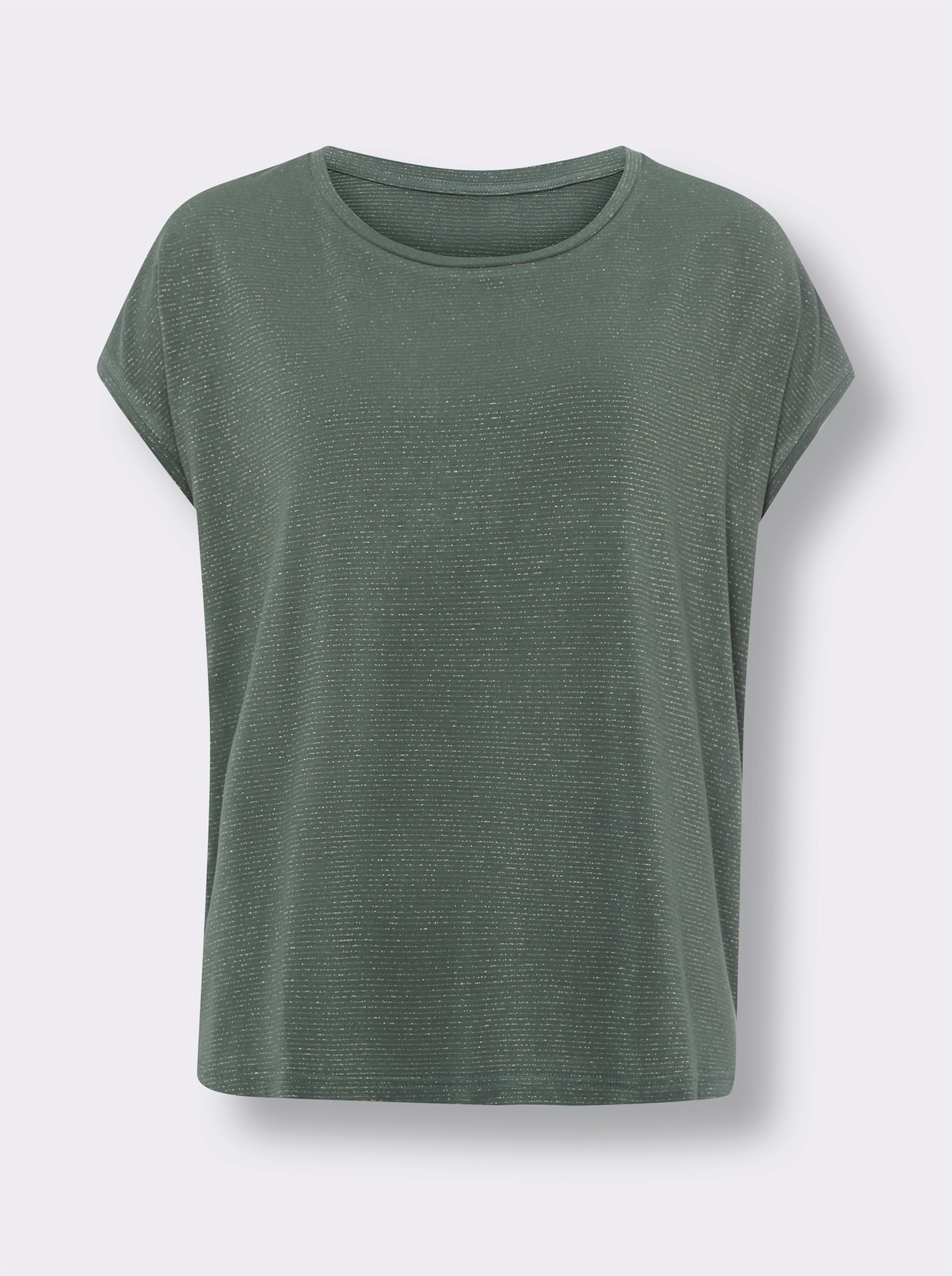 heine Shirt met ronde hals - kaki/goudkleurig gestreept