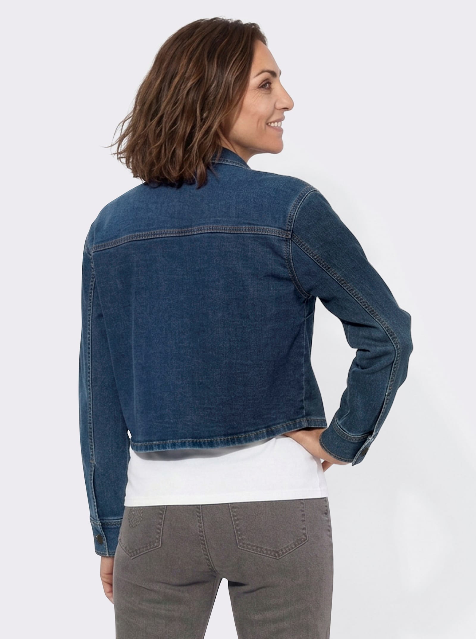 Jeansbluse im Oversized-Schnitt - blue-stone-washed
