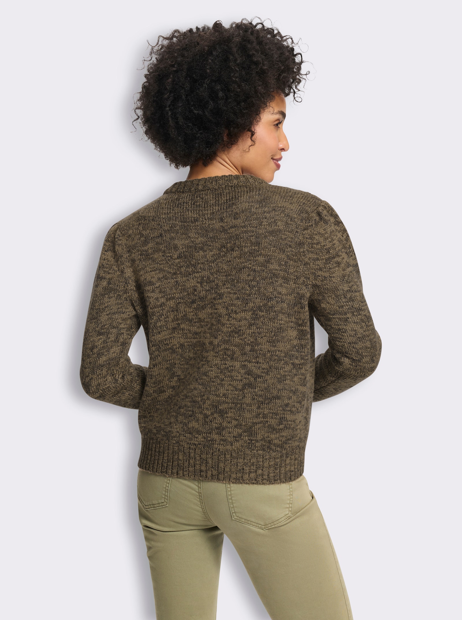 heine Strickjacke in melierter Optik - schoko-sesam-meliert