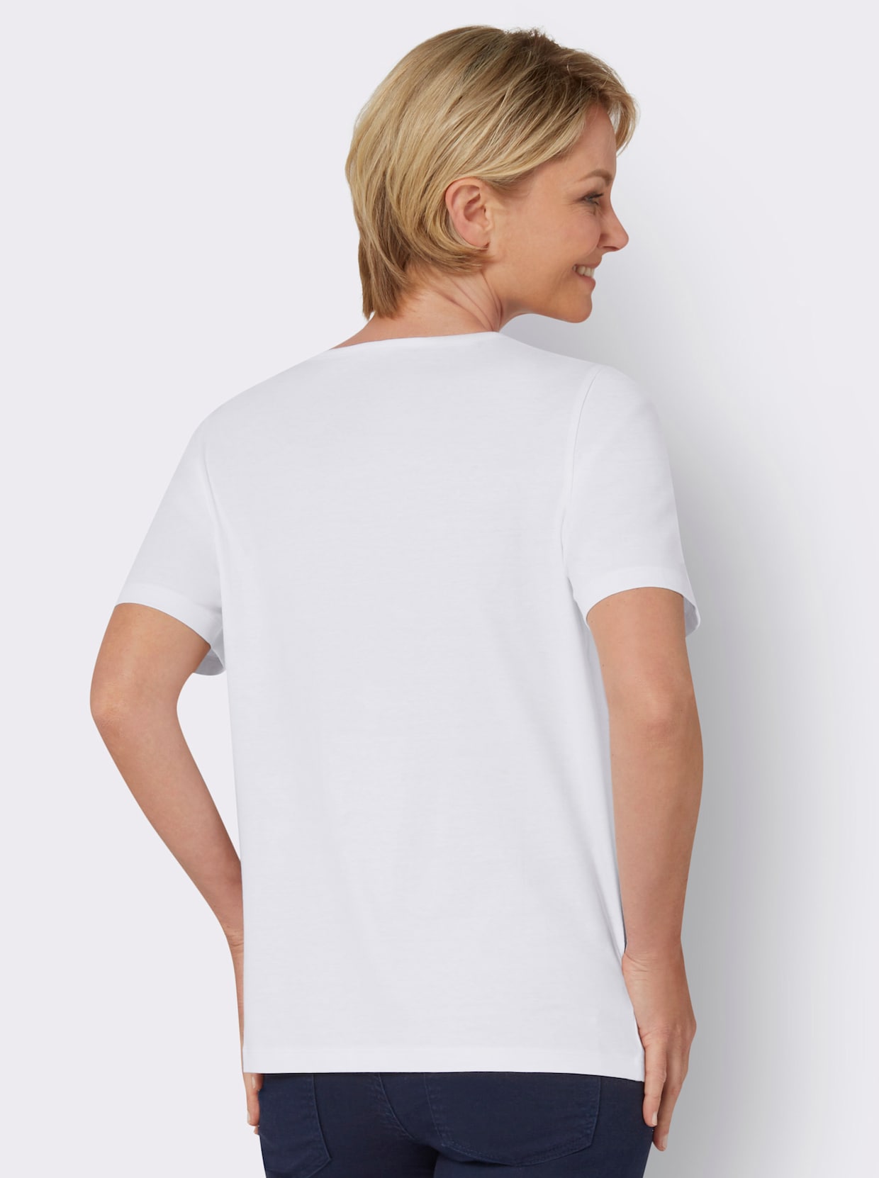 Shirt - weiß-khaki