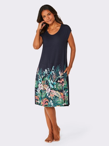 feel good Sommerkleid - marine-orange-bedruckt