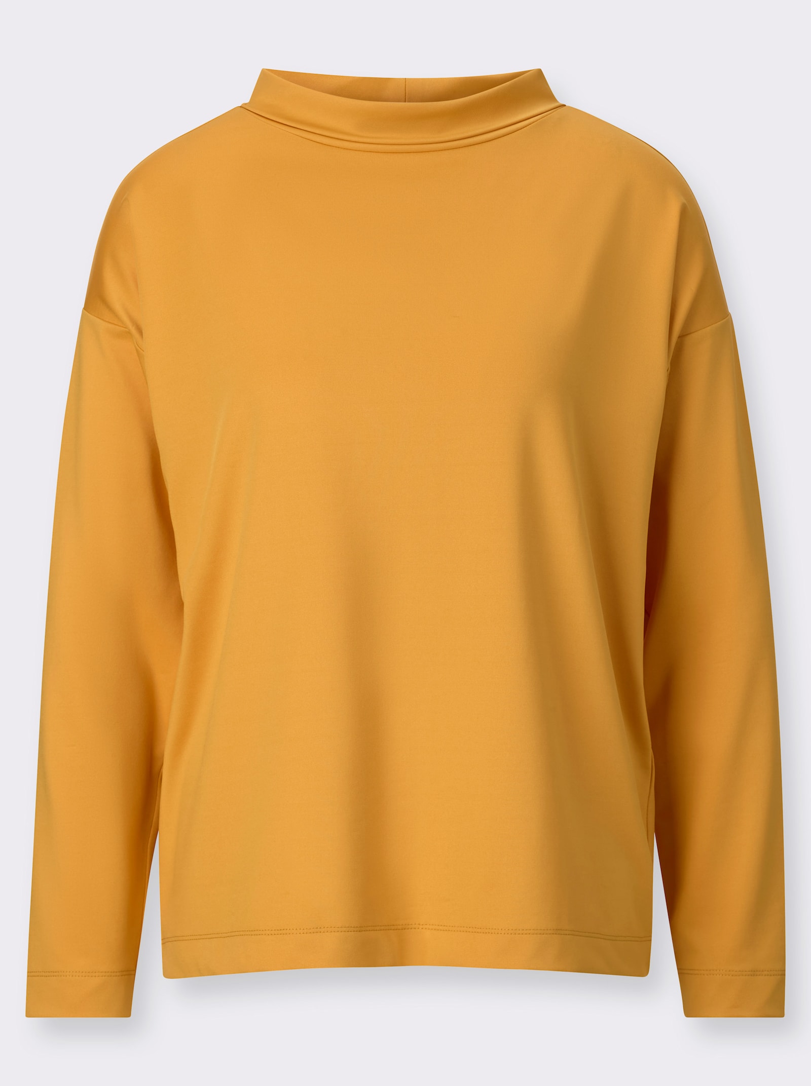 Langarmshirt mit Rückenschlitz - ocker