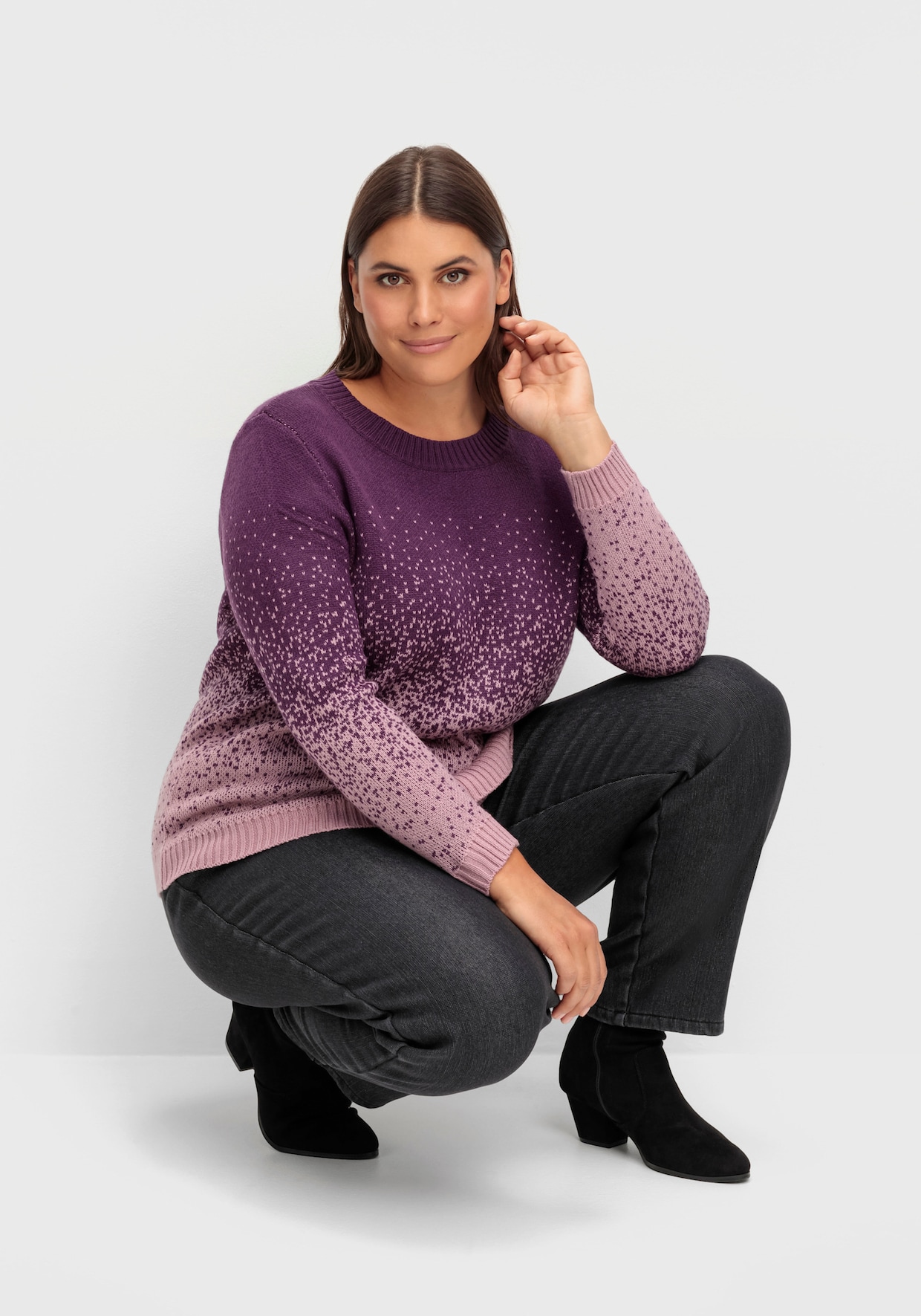 Jacquardpullover - traube-gemustert