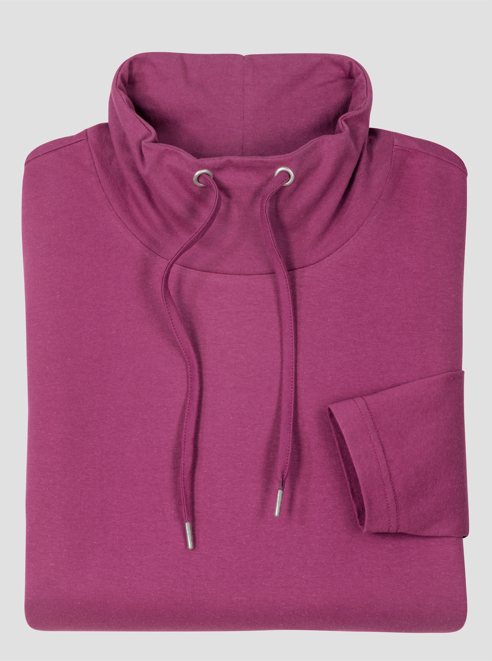 Shirt met opstaande kraag van puur katoen - heide