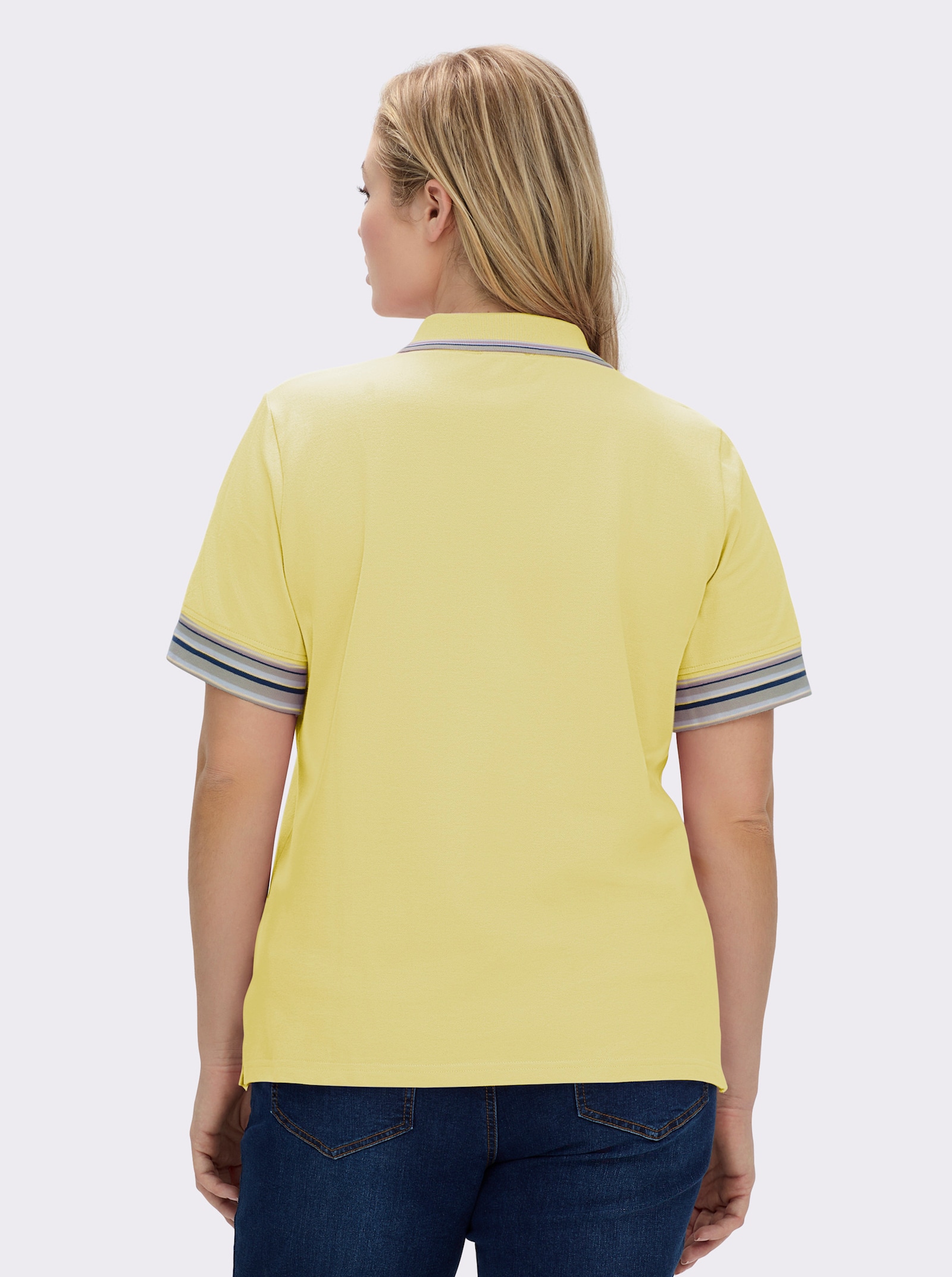 Poloshirt in Pikee-Qualität - zitrone