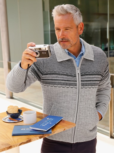 Marco Donati Strickjacke - grau-meliert