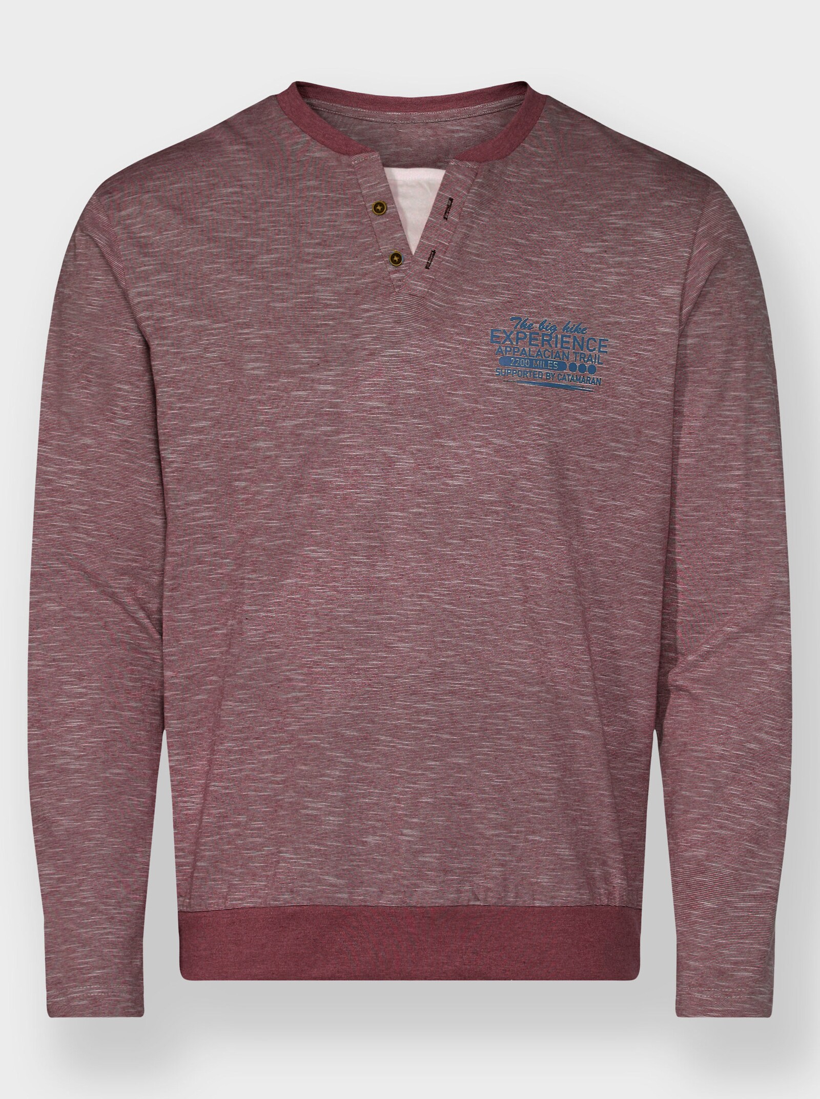 Catamaran Langarmshirt in 2-in-1-Optik - bordeaux-meliert