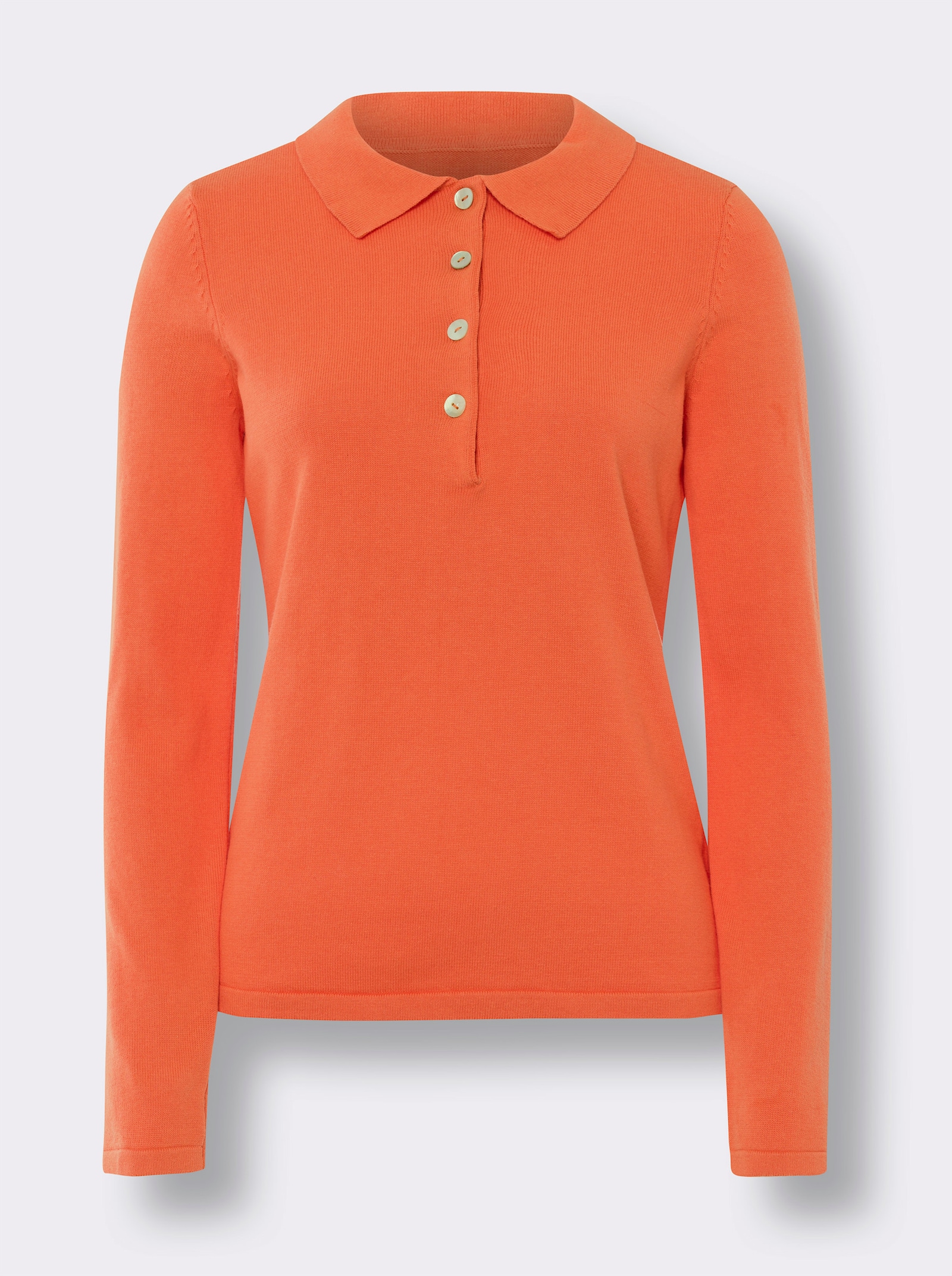 heine Polopullover mit Knopfleiste - orange