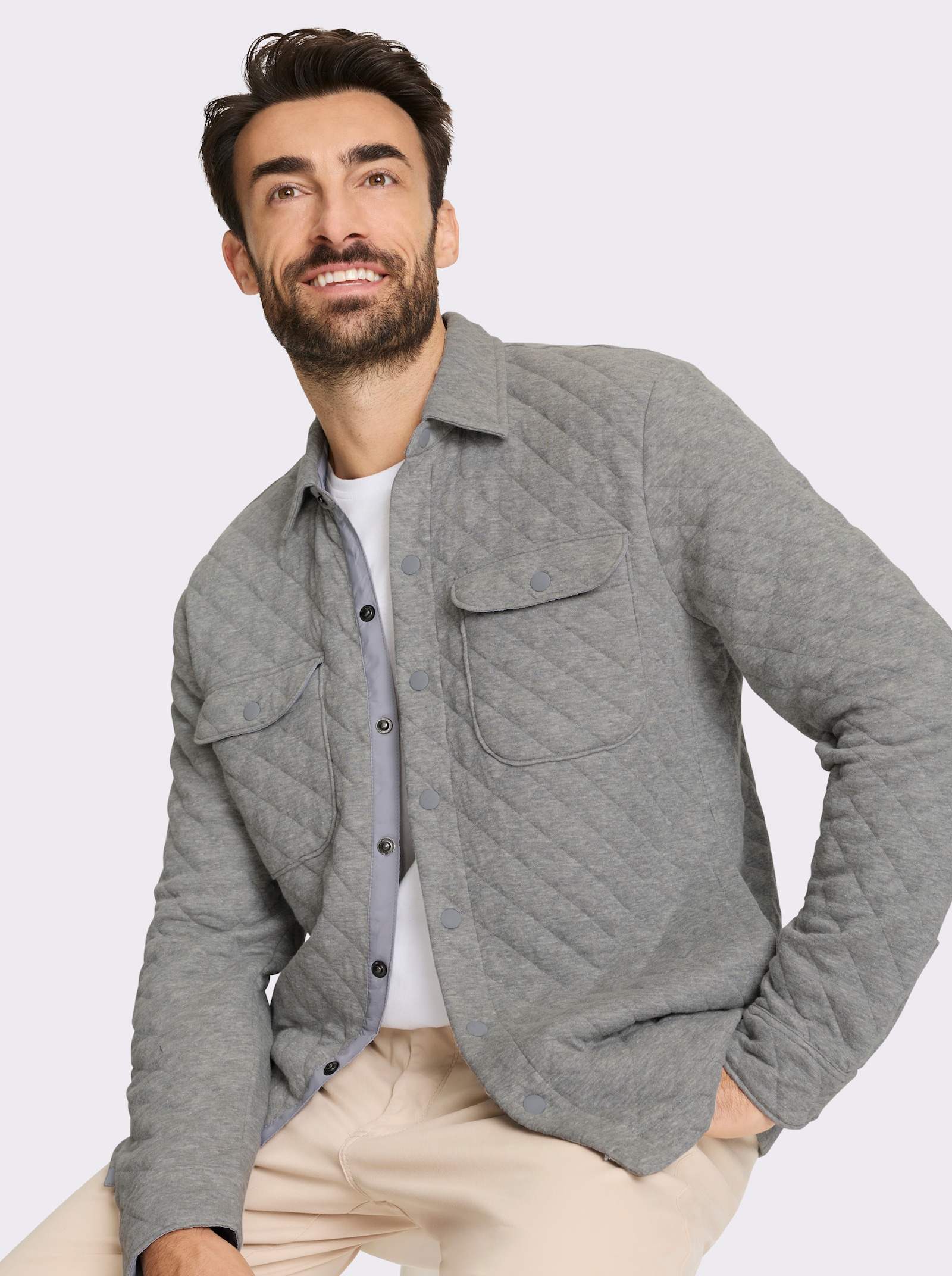 Marco Donati Jacke für die Übergangszeit, leicht wattiert - grau-meliert