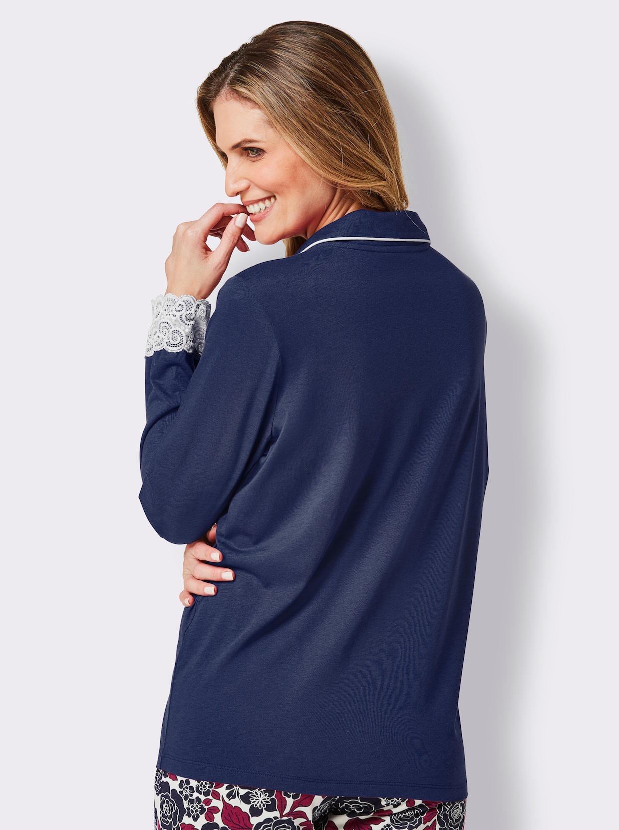 wäschepur Pyjama-Shirt - marine