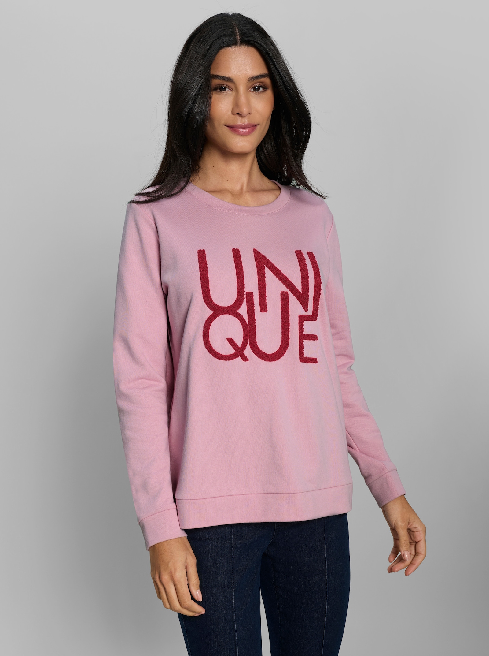 heine Sweatshirt mit Schriftzug - rosé