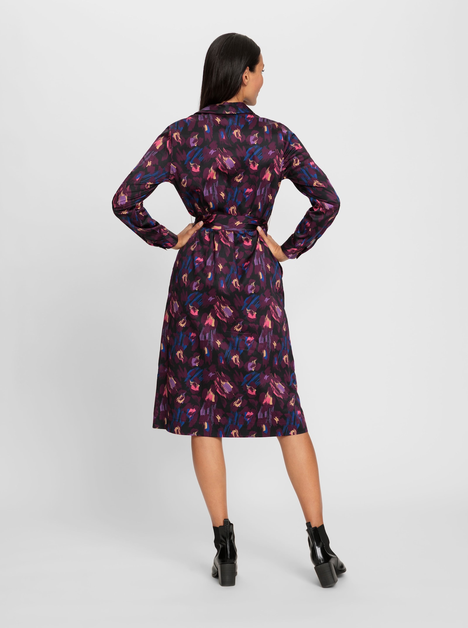 heine Robe-chemisier avec patte de boutonnage sur toute la longueur - chamois-violet imprimé