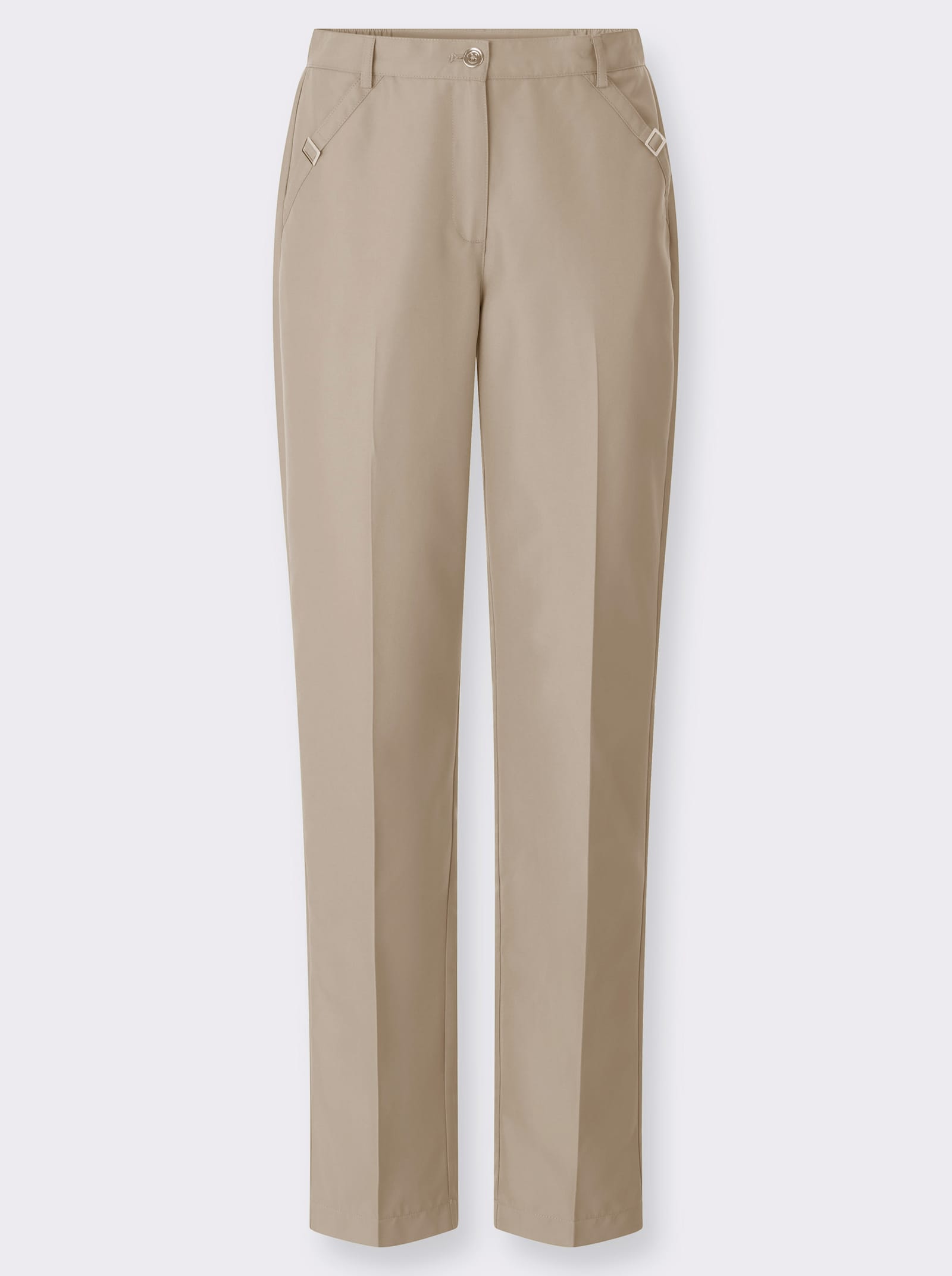Hose mit Zierspangen - sesam