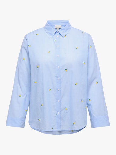 ONLY CARMAKOMA Langarmbluse - soft chambray detail:w. lemon emb + stripes