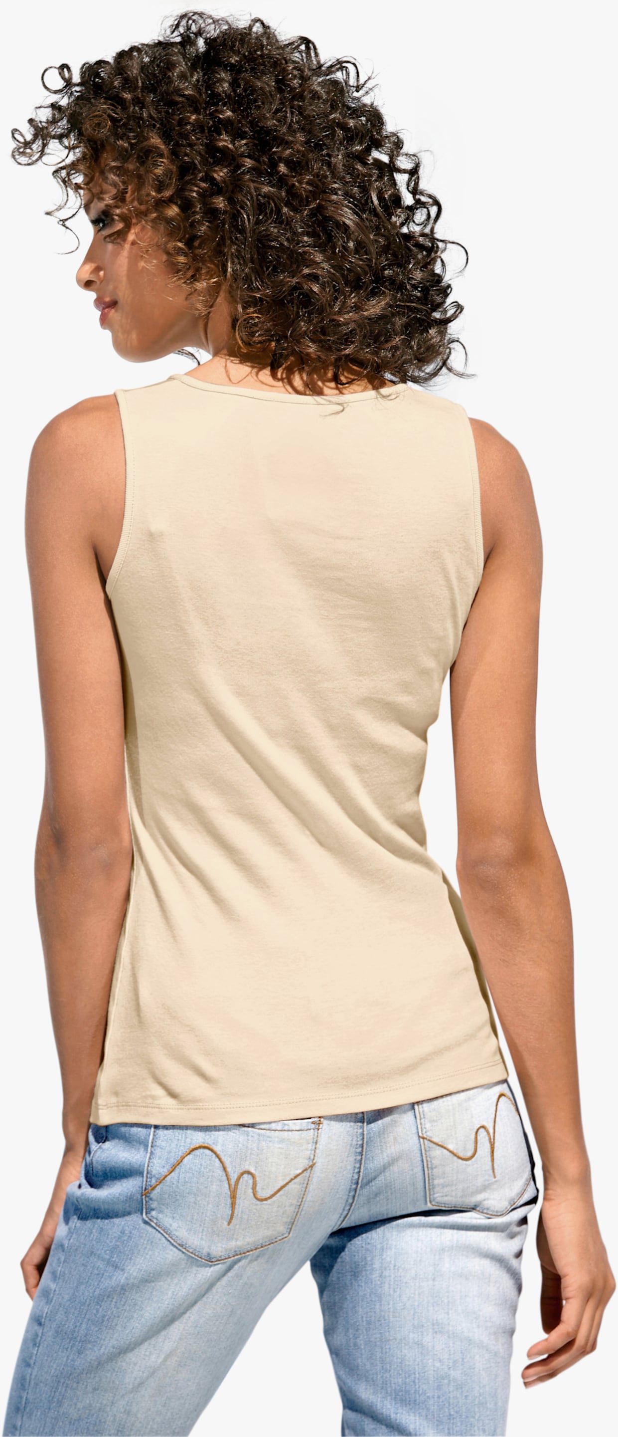 heine Top met vierkante hals - beige