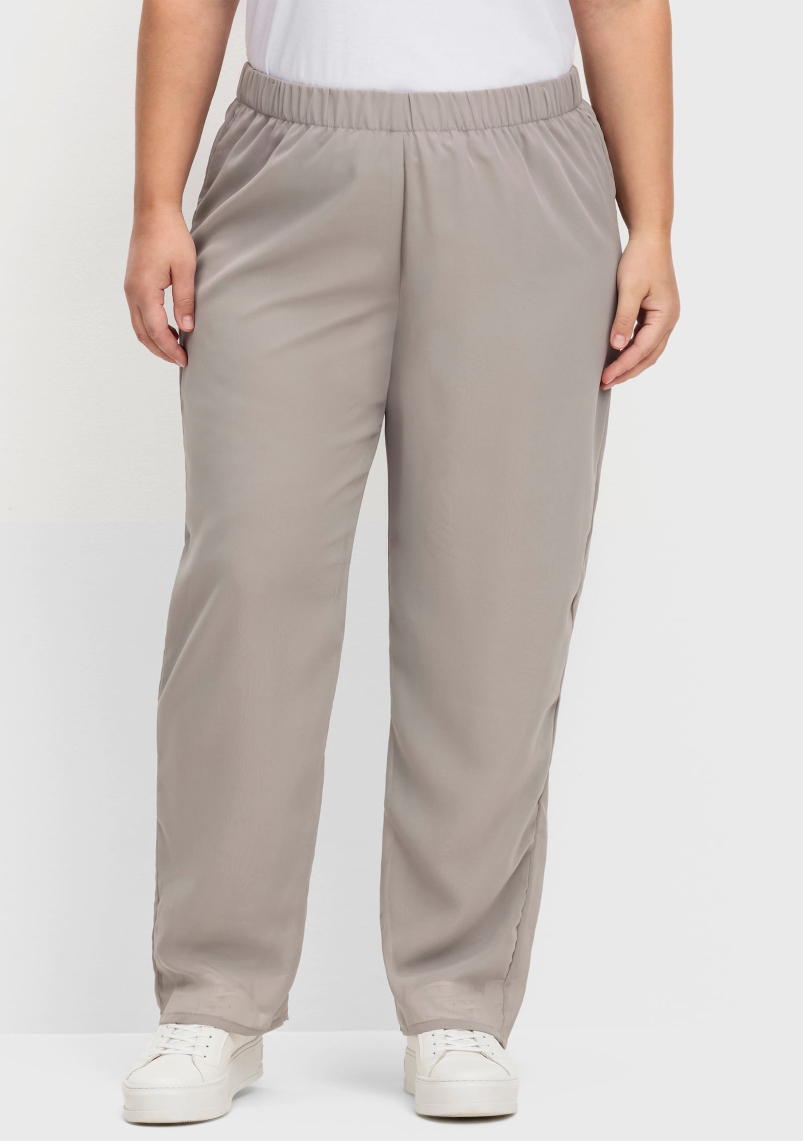 Palazzohose mit Rundum-Dehnbund - grau