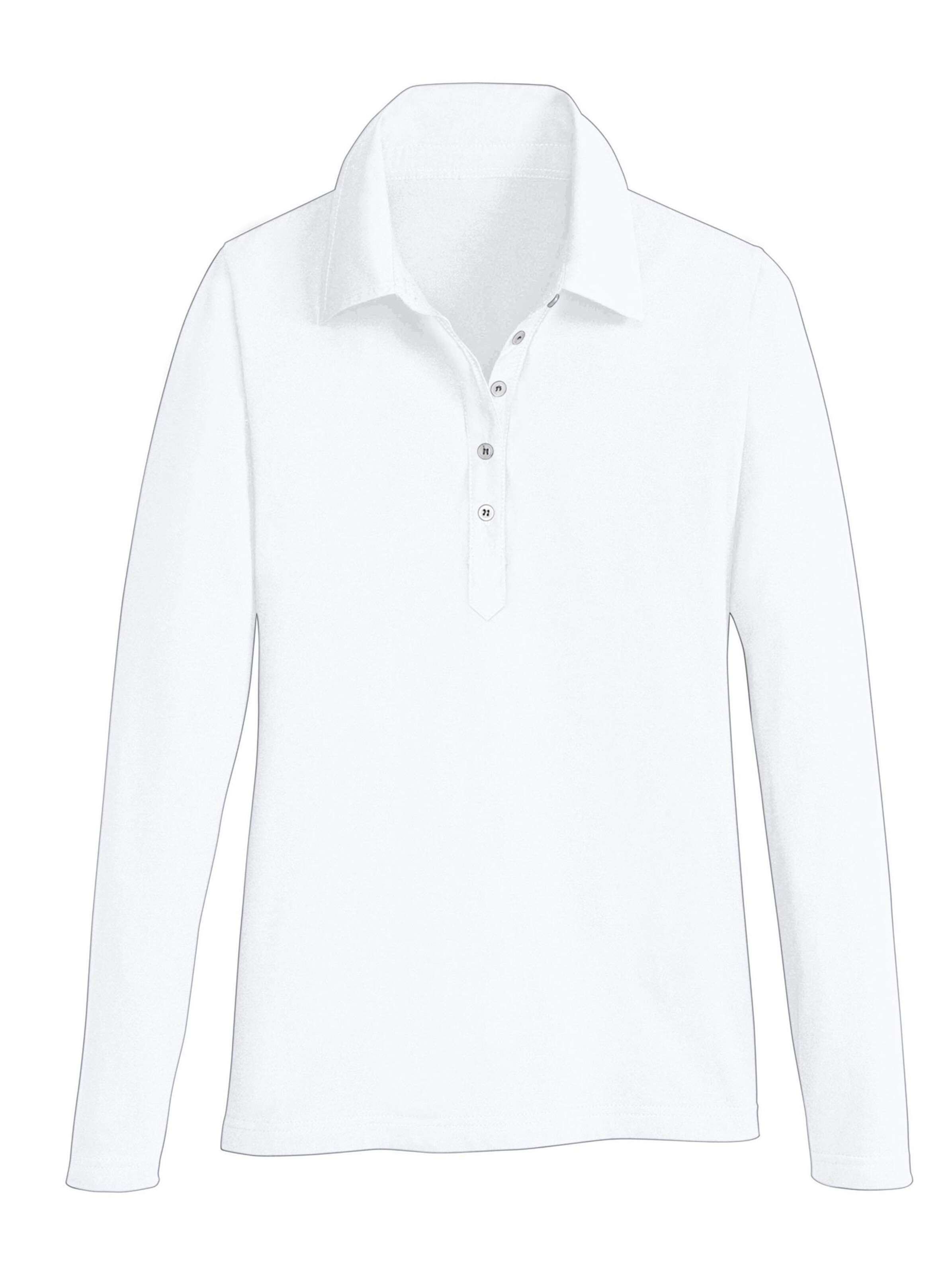 Single CD günstig Kaufen-Langarm-Poloshirt in weiß von heine. Langarm-Poloshirt in weiß von heine <![CDATA[Poloshirt in Single-Jersey-Qualität. Mit Polokragen und Knopfleiste. Langarm.]]>. 