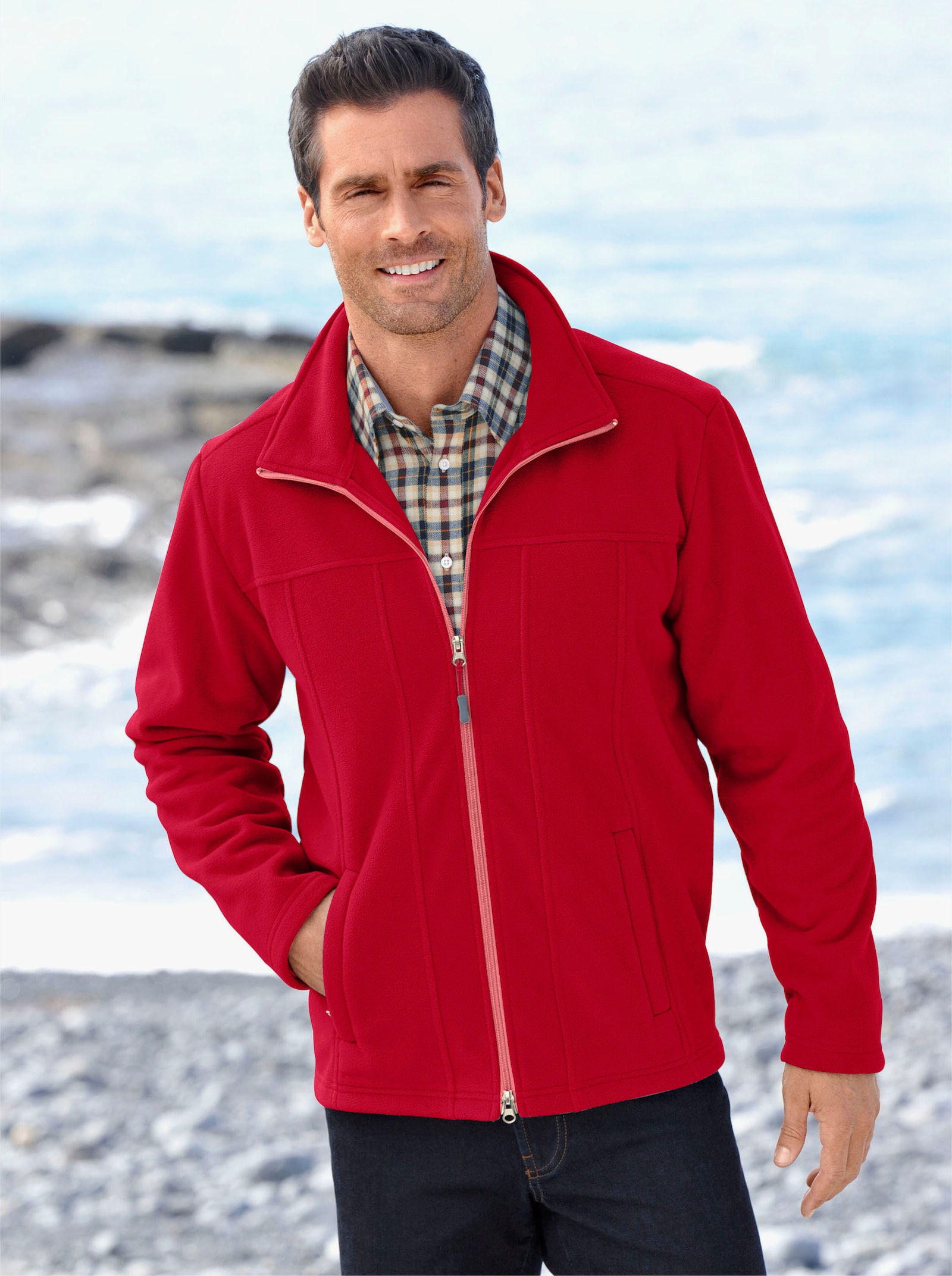 Fleece-Jacke - rot