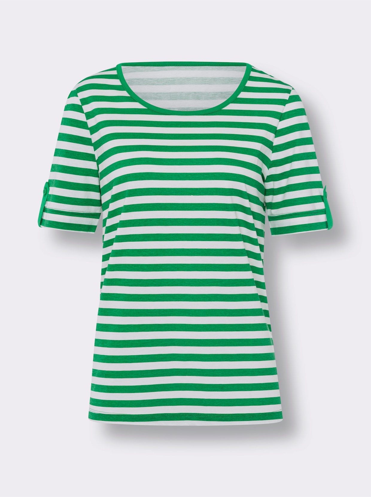 Doppelpack Shirts - grasgrün + ecru-grasgrün-geringelt