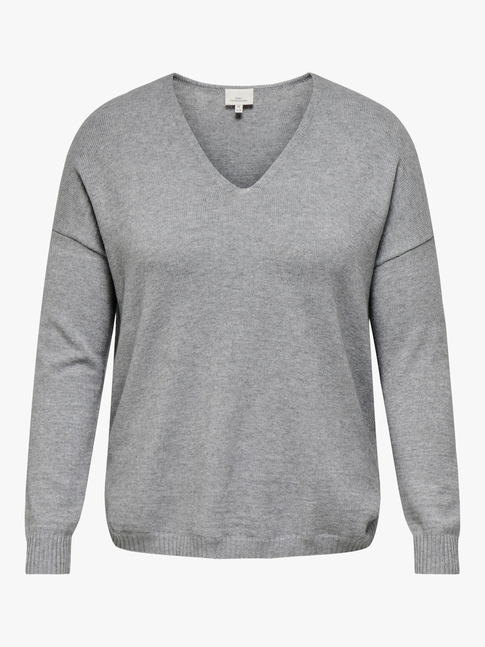 ONLY CARMAKOMA V-Ausschnitt-Pullover - ultimate grey detail:melange