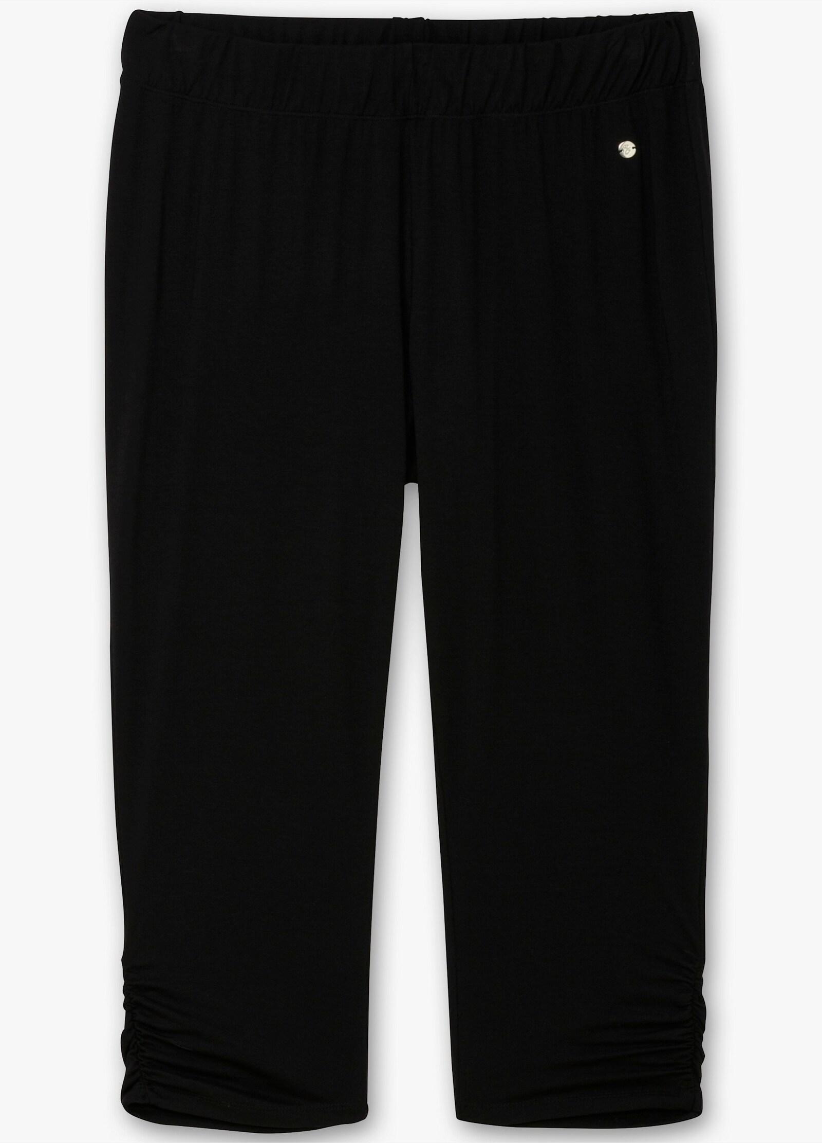 sheego Top und Leggings im Set - schwarz-weiß