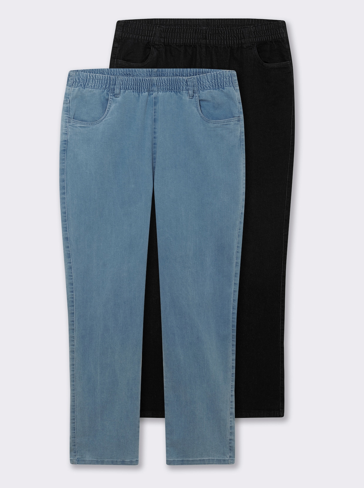 Jeans in Stretch-Qualität - blue-bleached + black denim