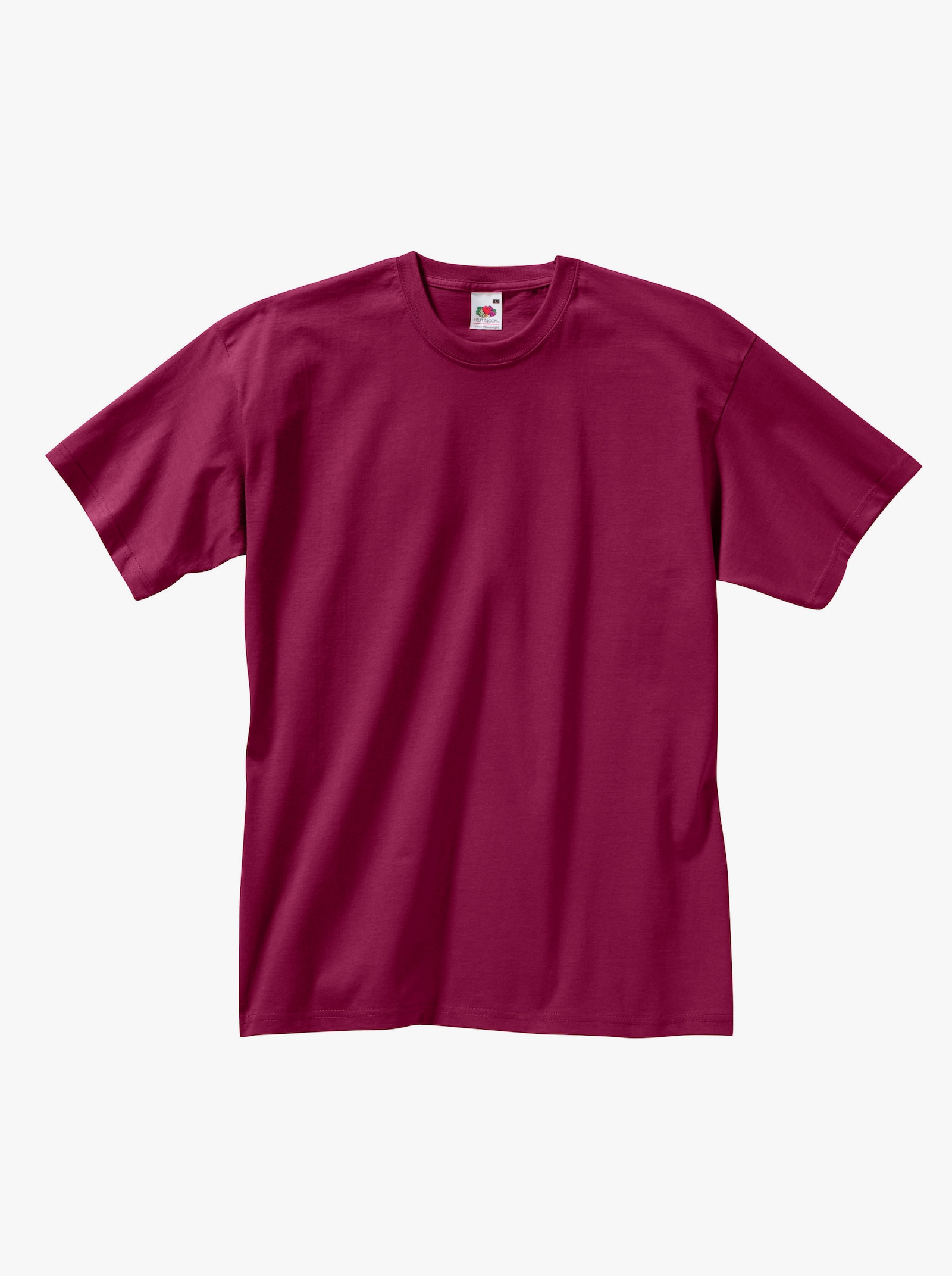 Fruit of the Loom Freizeitshirt unisex - weinrot + weiß
