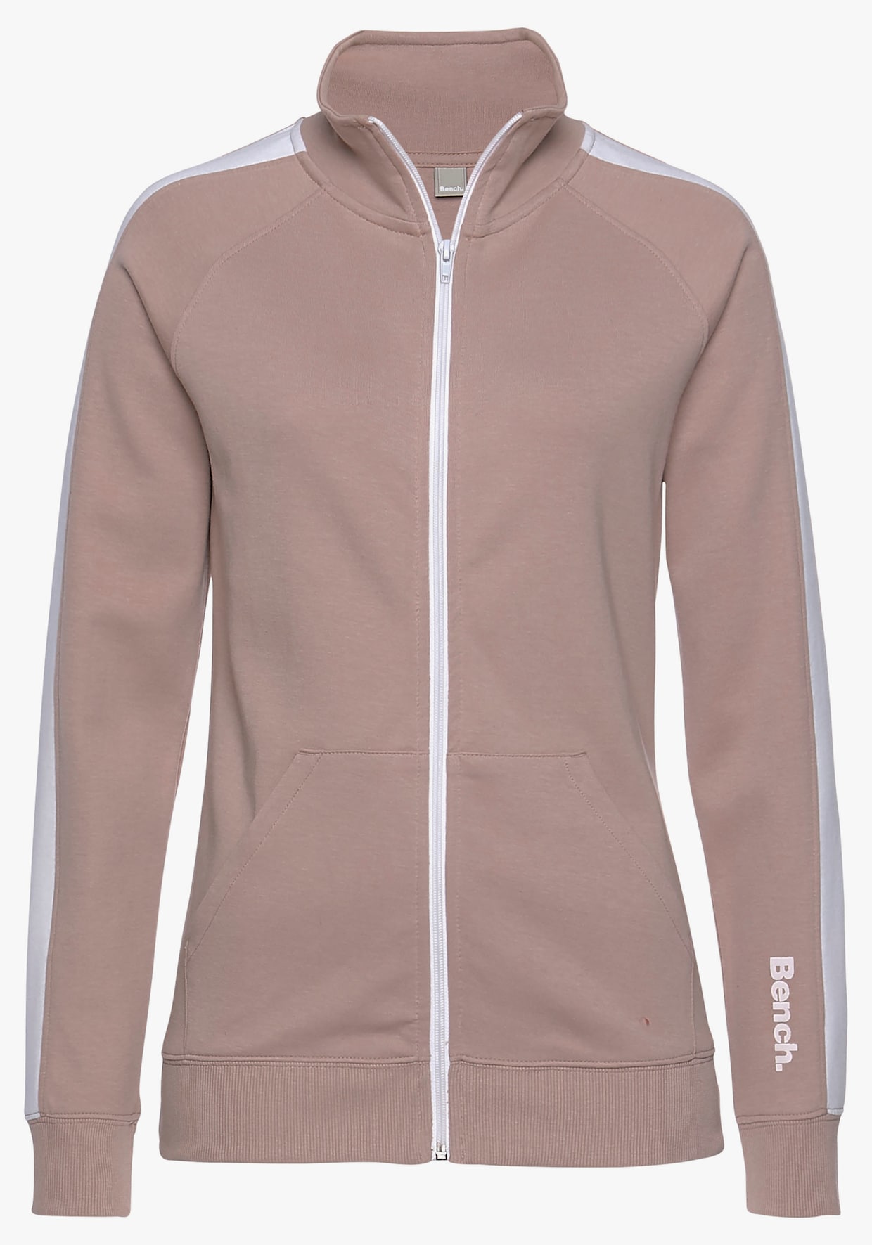 Sweatjacke - beige-weiß
