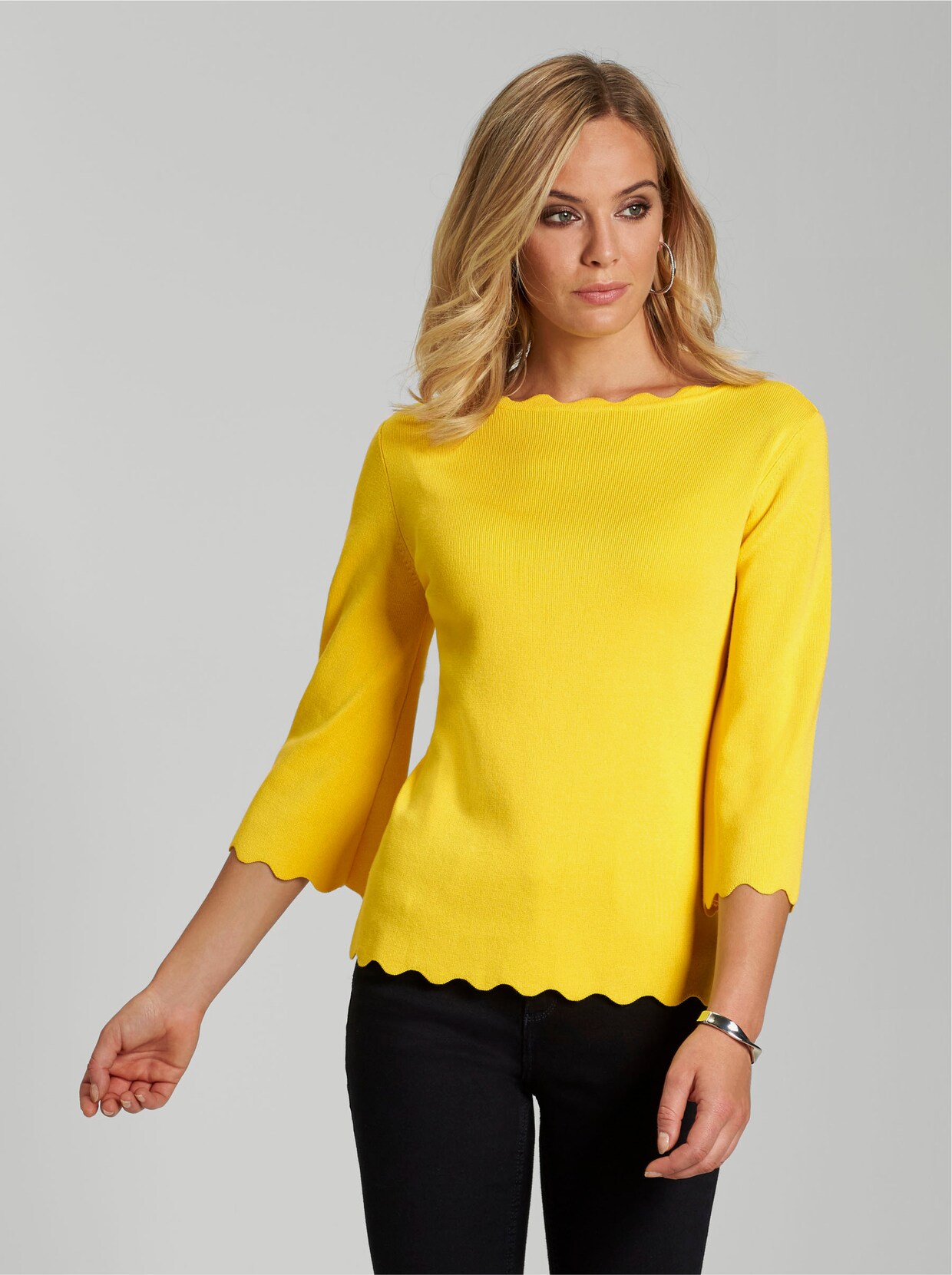 3/4 Arm-Pullover - gelb