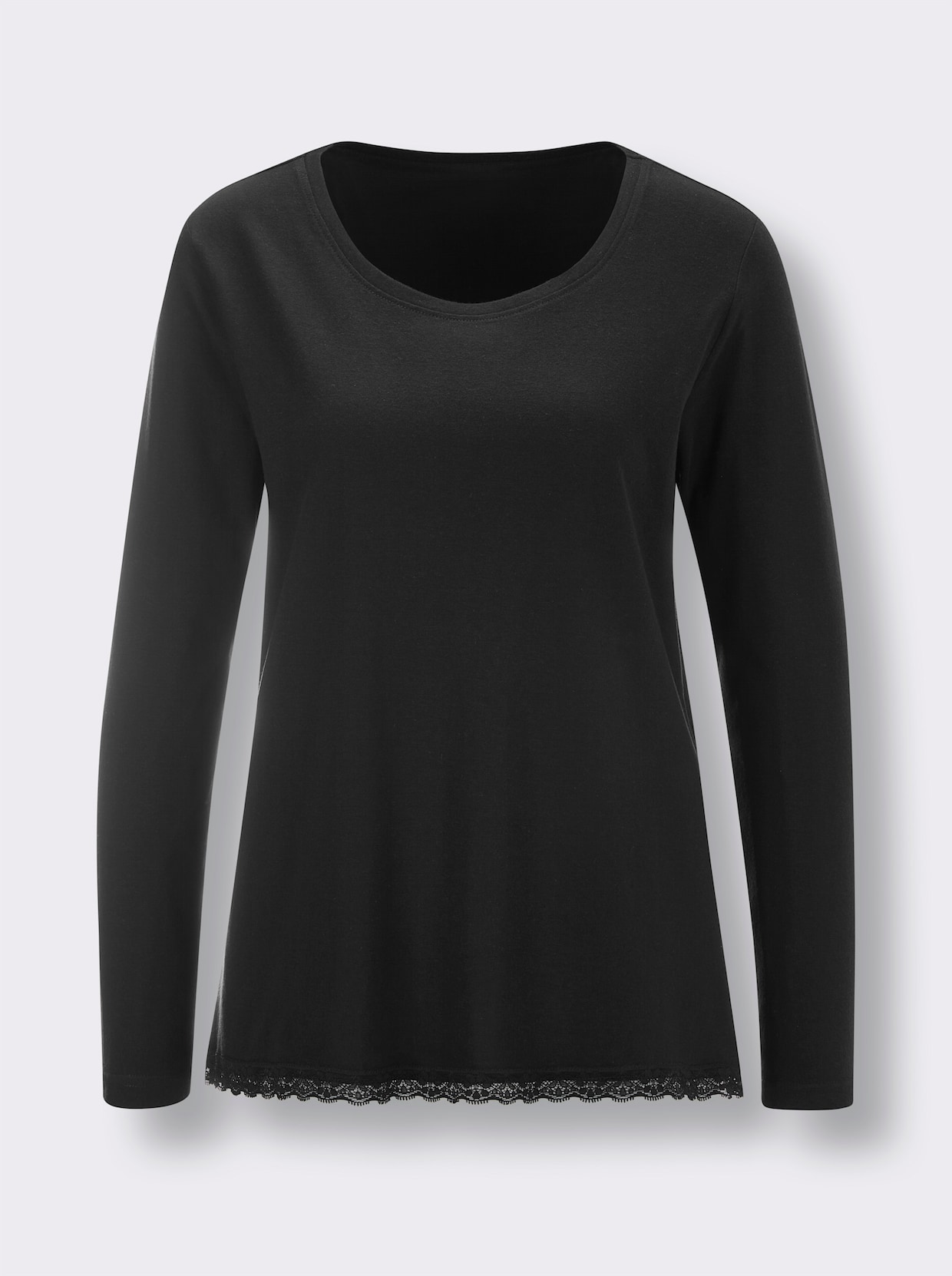 wäschepur Schlafanzug-Shirt - schwarz