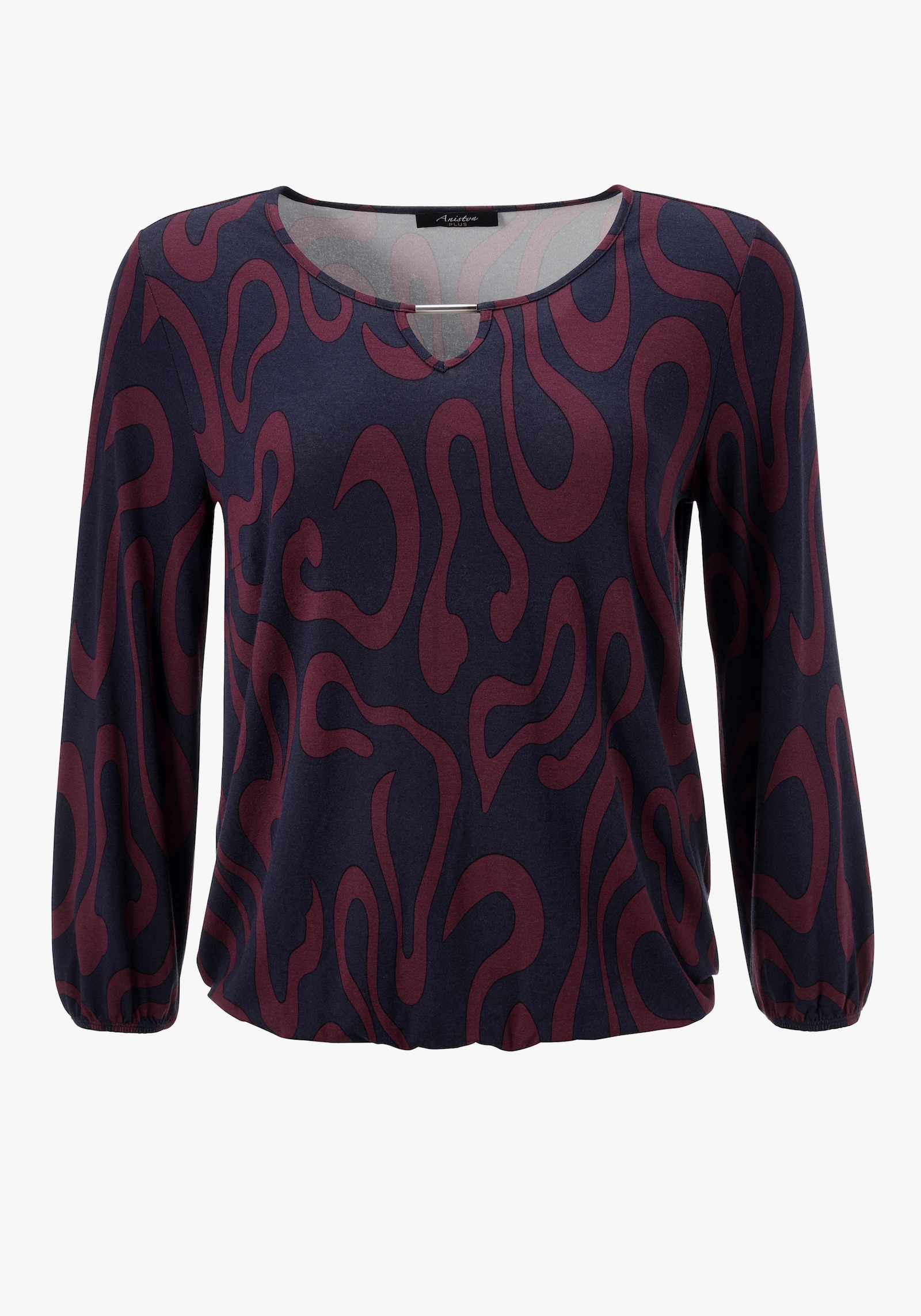 Aniston PLUS Langarmshirt - marine-bordeaux