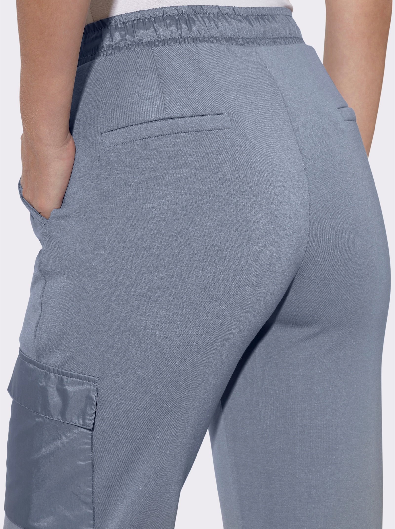 heine Jerseyhose mit Glitzer-Applikation - taubenblau