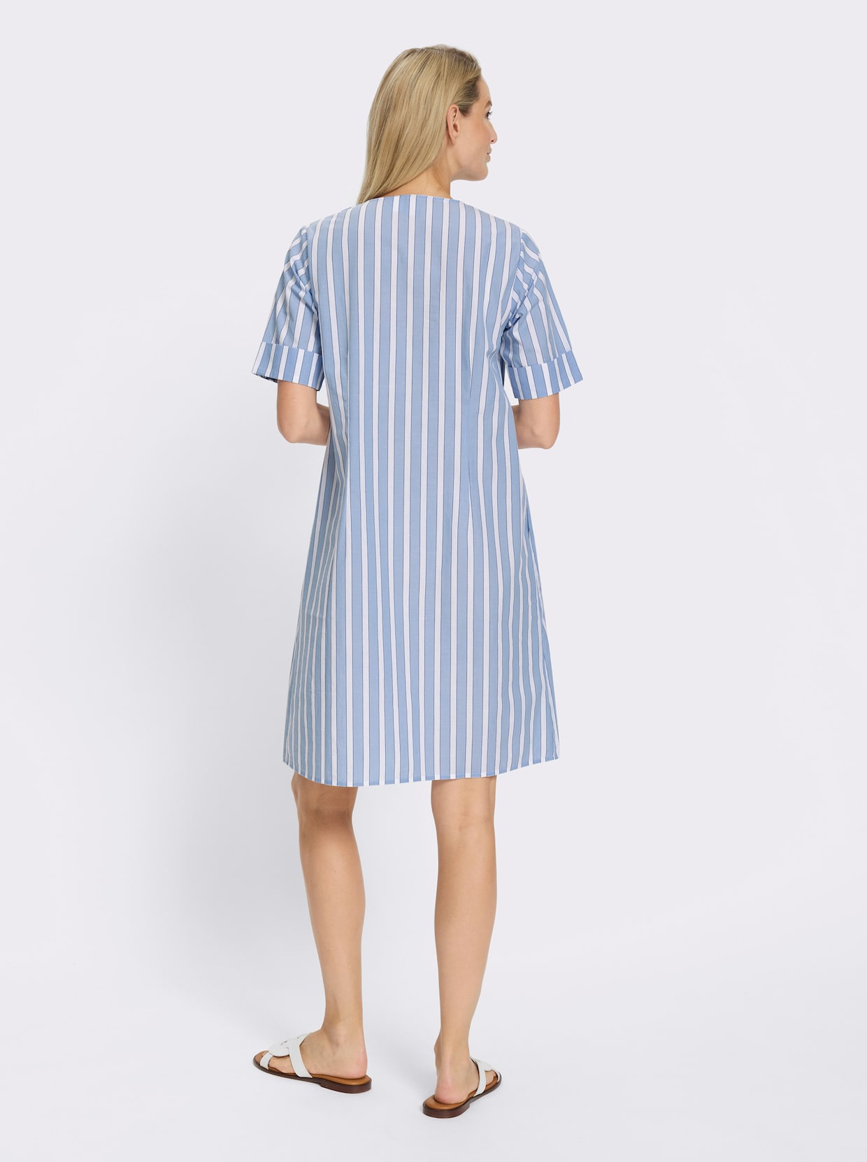 heine Druckkleid - eisblau-jeansblau-gestreift