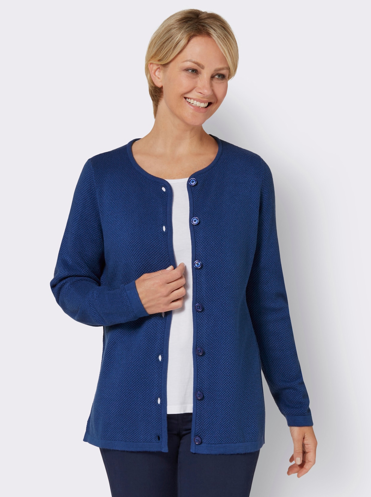 Strickjacke - royalblau