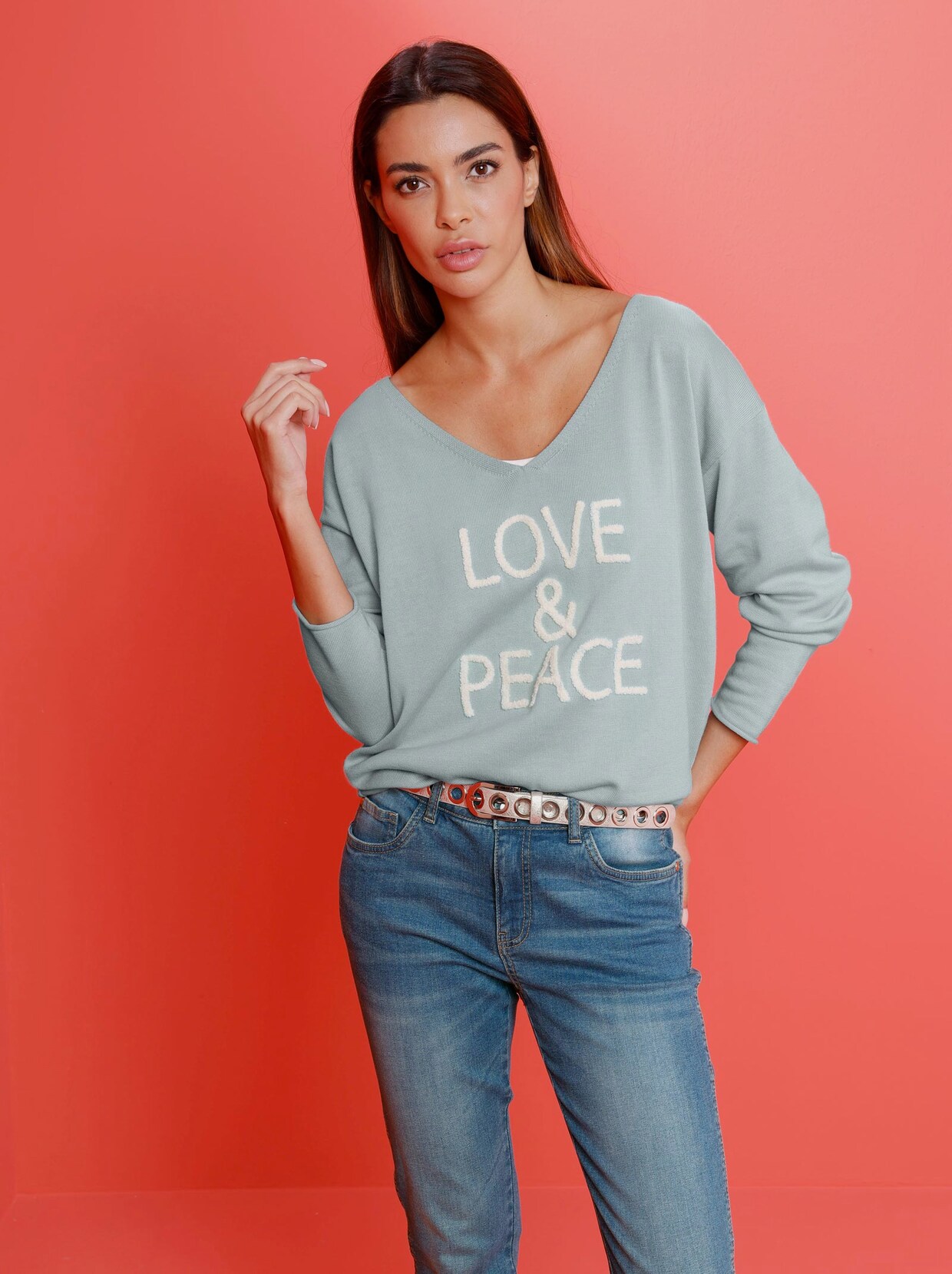 Rick Cardona Pullover - hellblau-bedruckt
