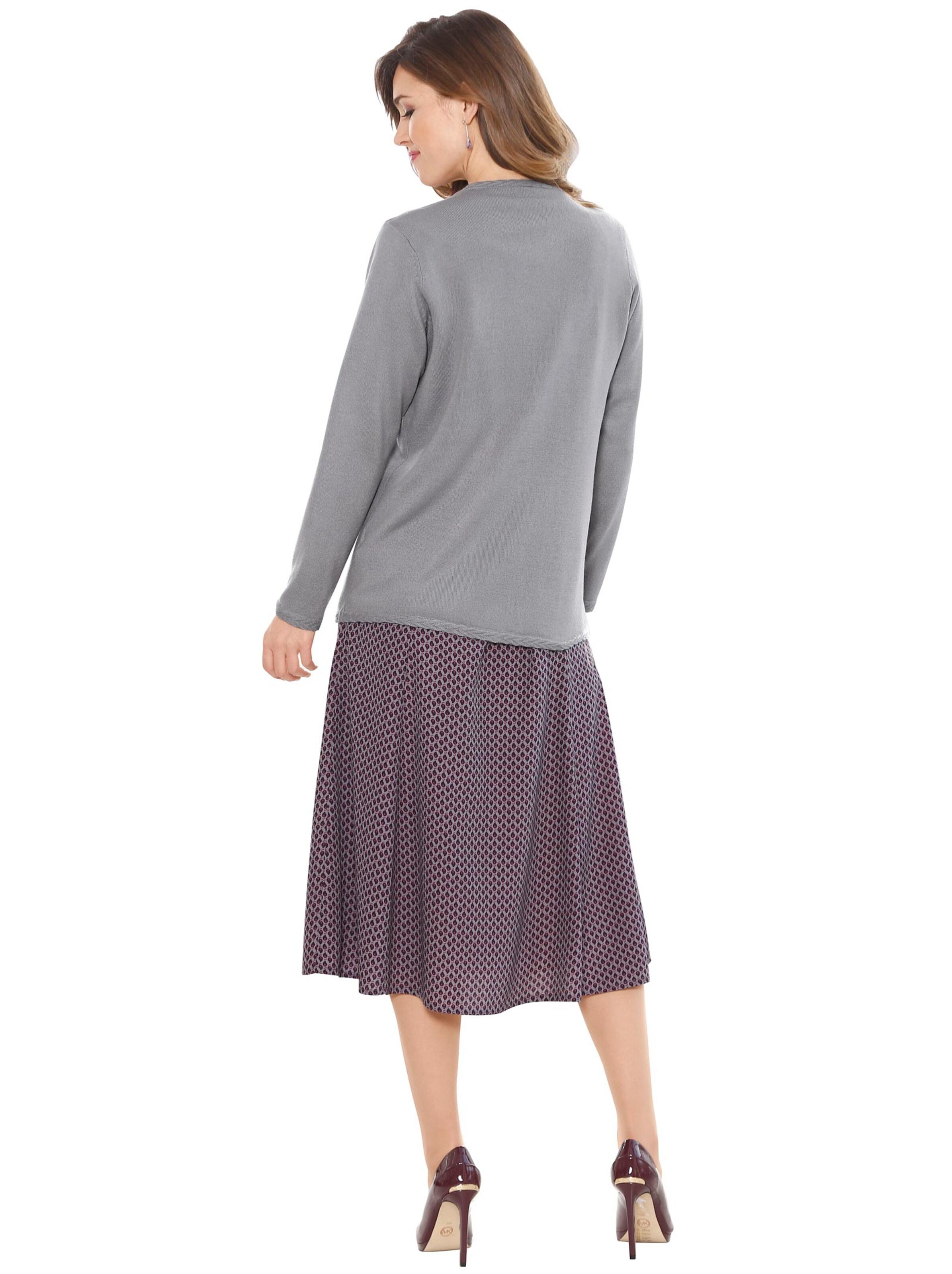 Rock - pflaume-grau-bedruckt