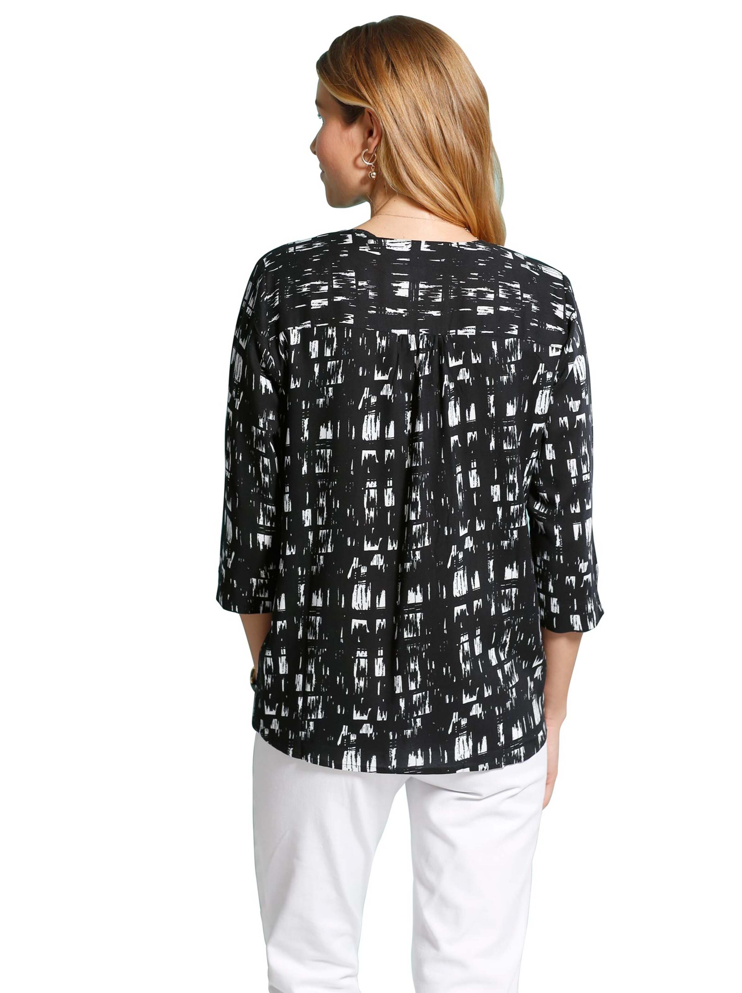 Bluse - schwarz-gemustert