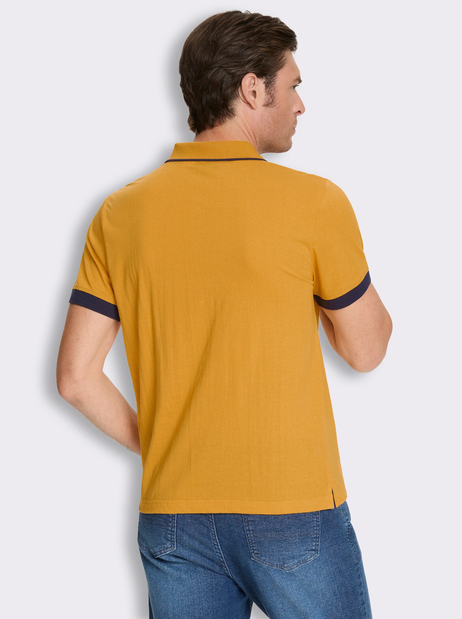 Poloshirt mit Print - ocker-bedruckt