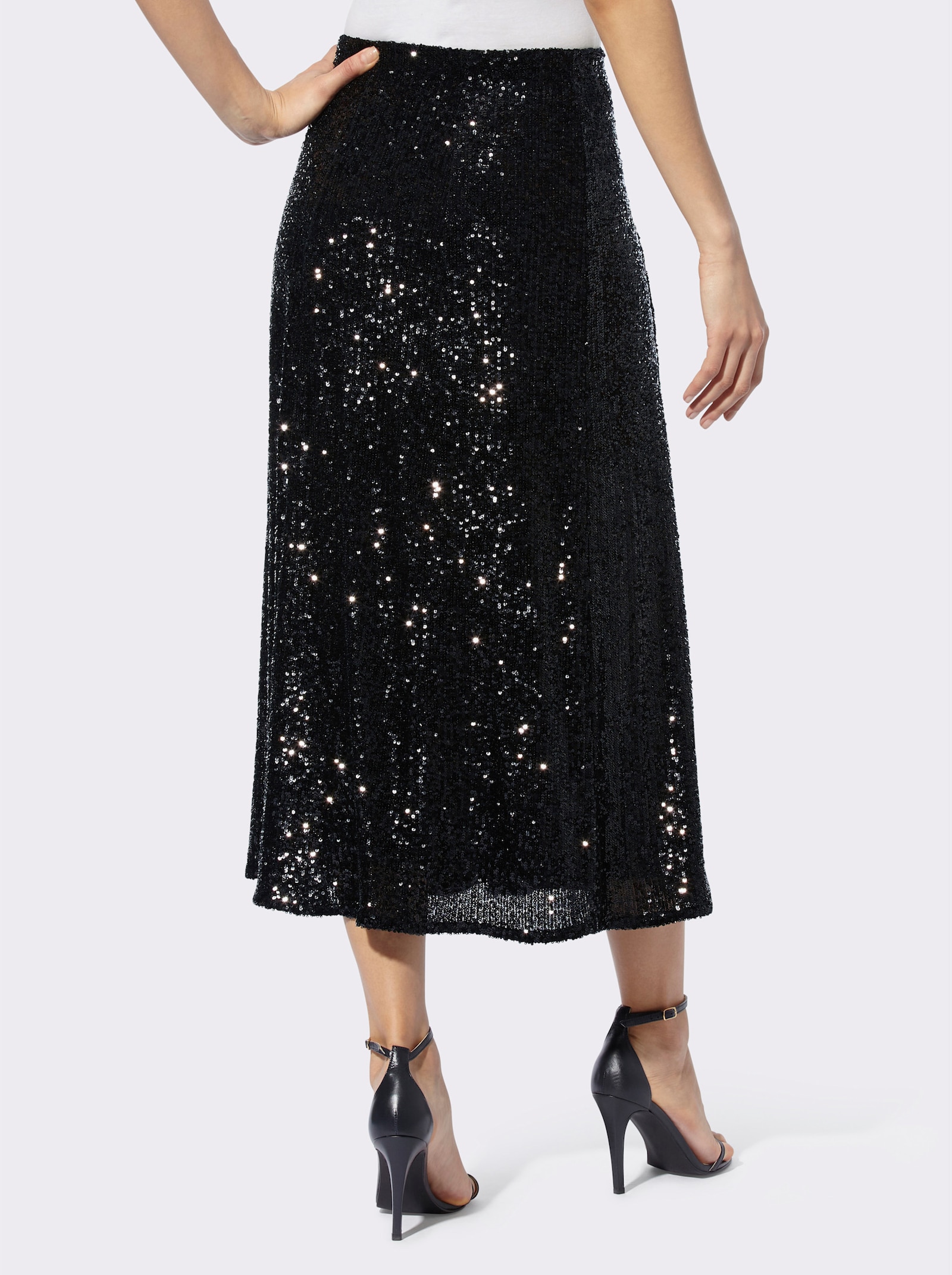 heine Paillettenrock mit Jersey-Futter - schwarz