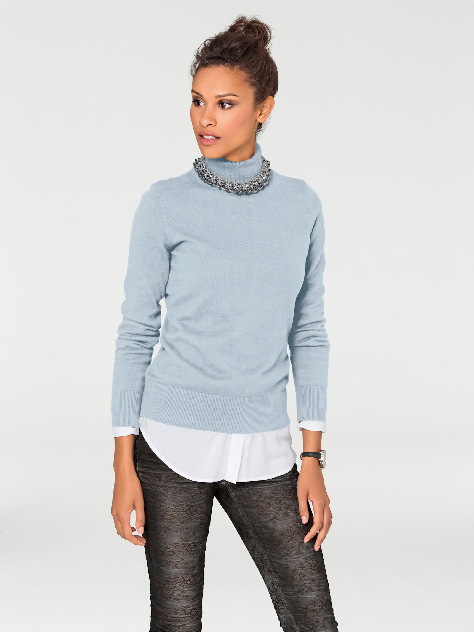 heine Rollkragenpullover in Feinstrick-Qualität - bleu