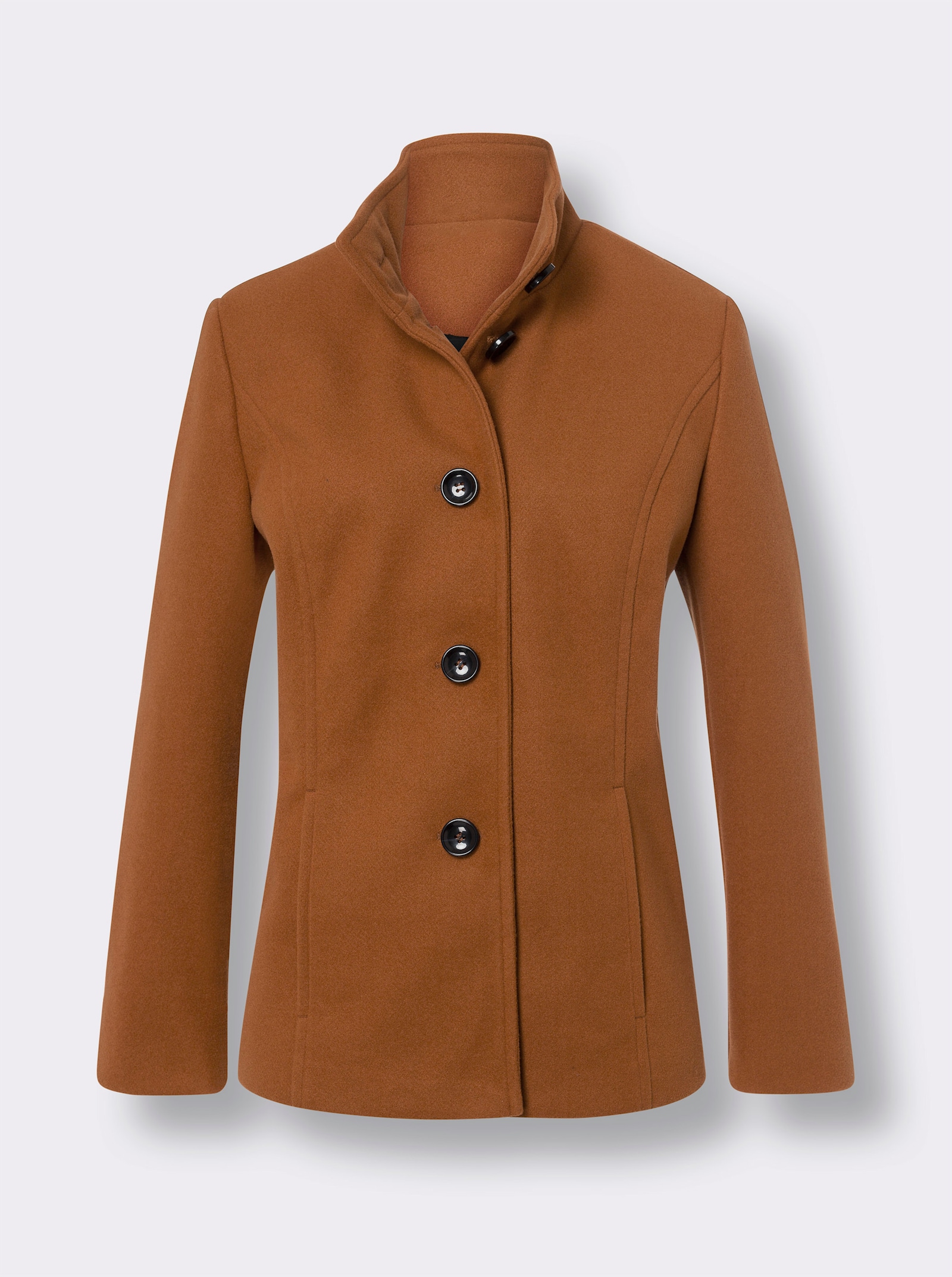 Jacke mit Schmuckknöpfen - cognac