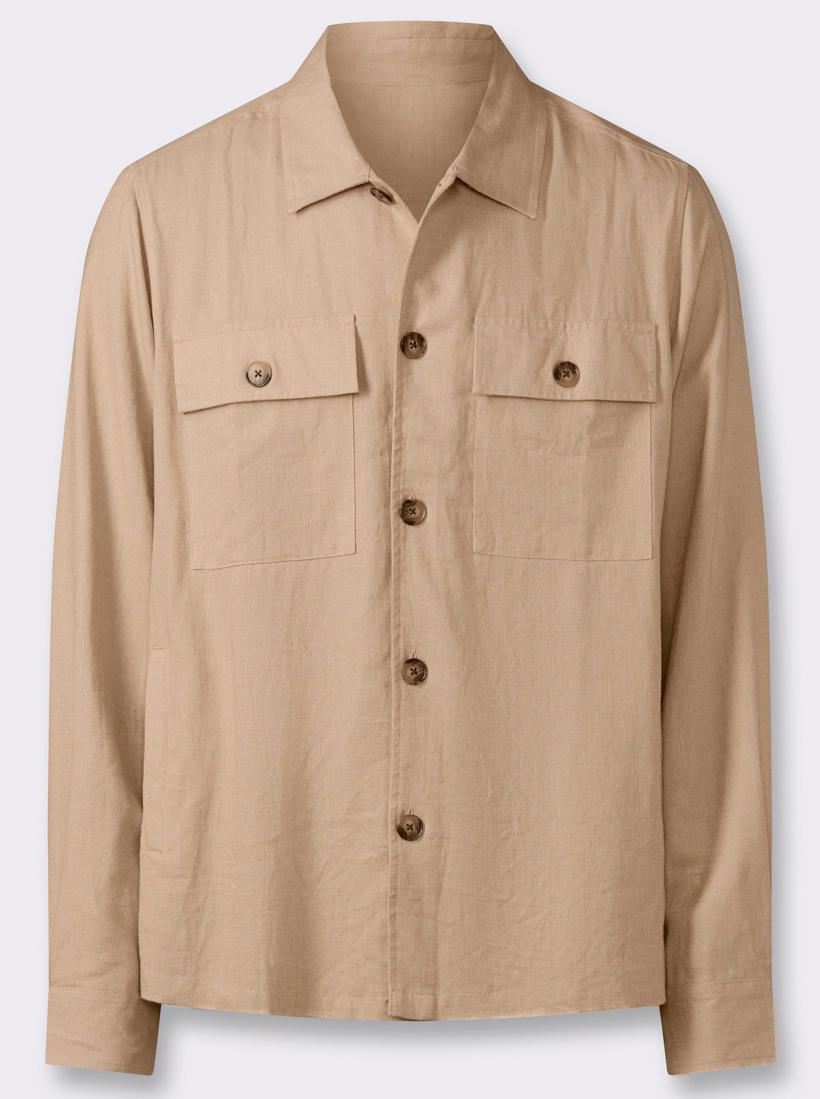 Marco Donati Langarmhemd aus Leinen und Viskose - beige