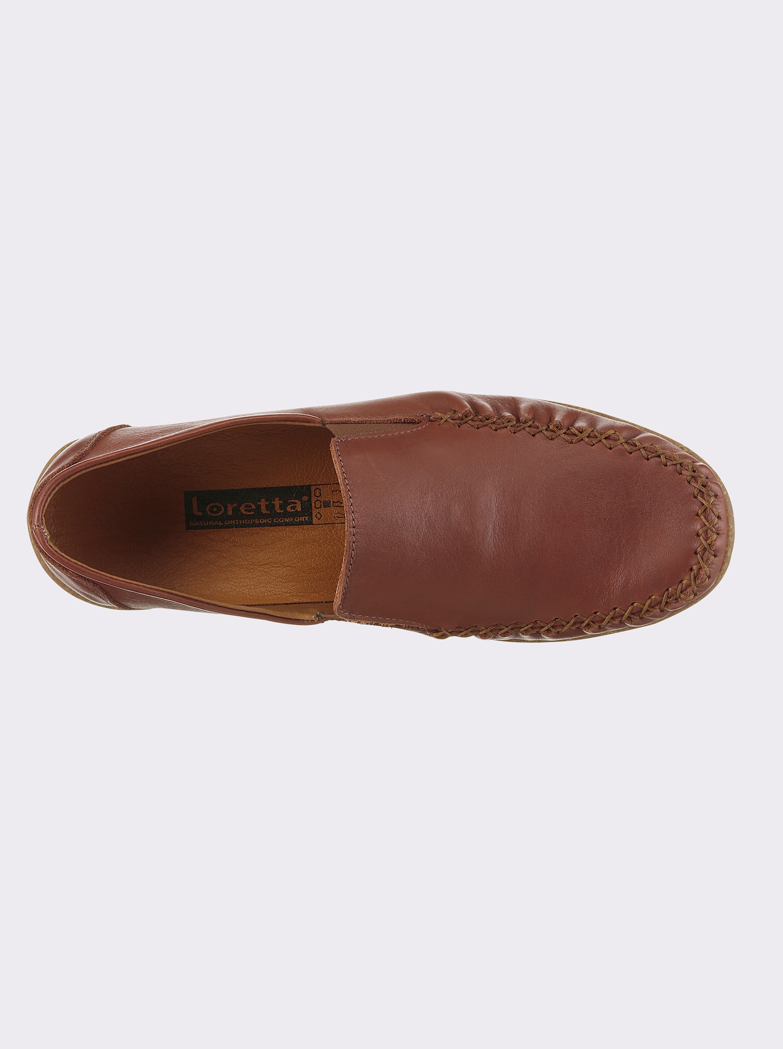 Loretta Slipper mit Gummizug - rotbraun