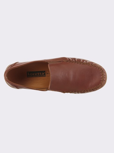 Loretta Slipper mit Gummizug - rotbraun