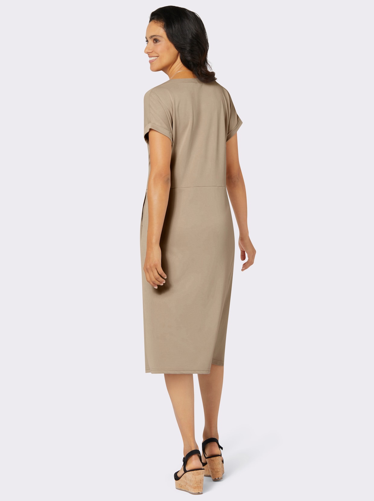 Jersey-Kleid - beige